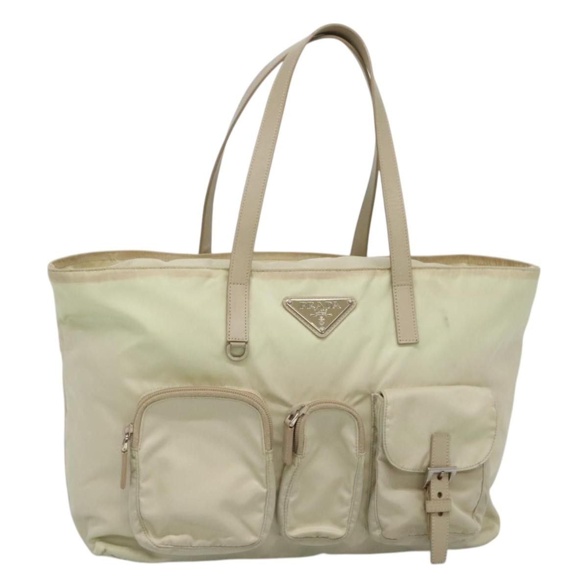 Prada PRADA Tote Bag Nylon Ivory Silver Size ONE SIZE - 1 Thumbnail