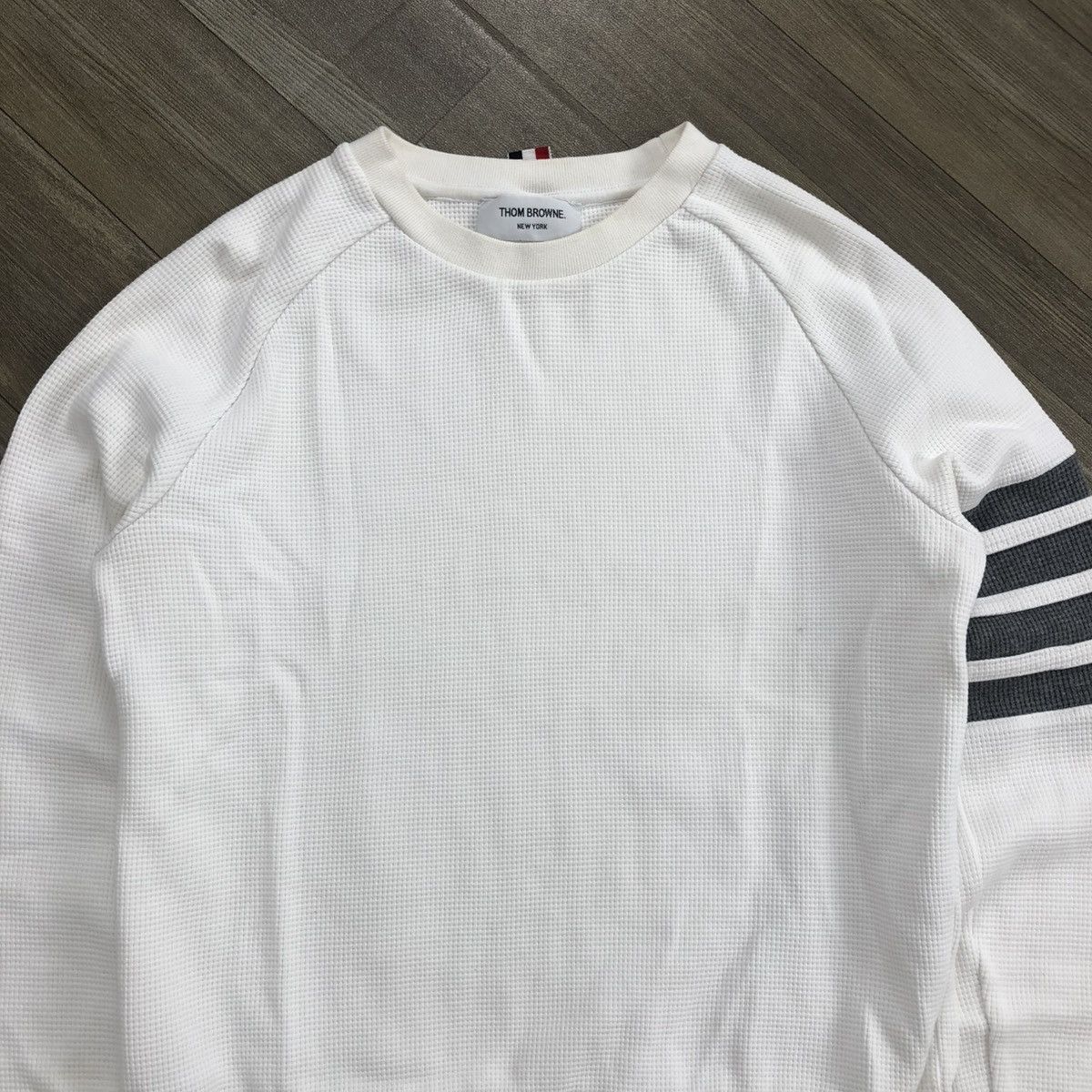 Thom Browne 🇮🇹Vintage Thom Browne Wafle 4 Bar Striped Luxury Sweatshirt Size US S / EU 44-46 / 1 - 2 Thumbnail