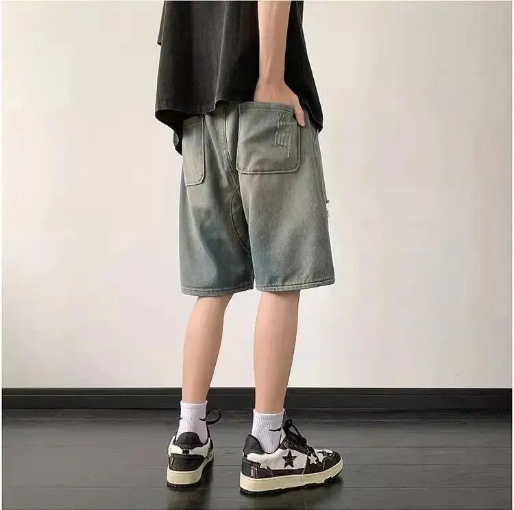 Japanese Brand Retro straight leg distressed jeans Size US 32 / EU 48 - 2 Thumbnail