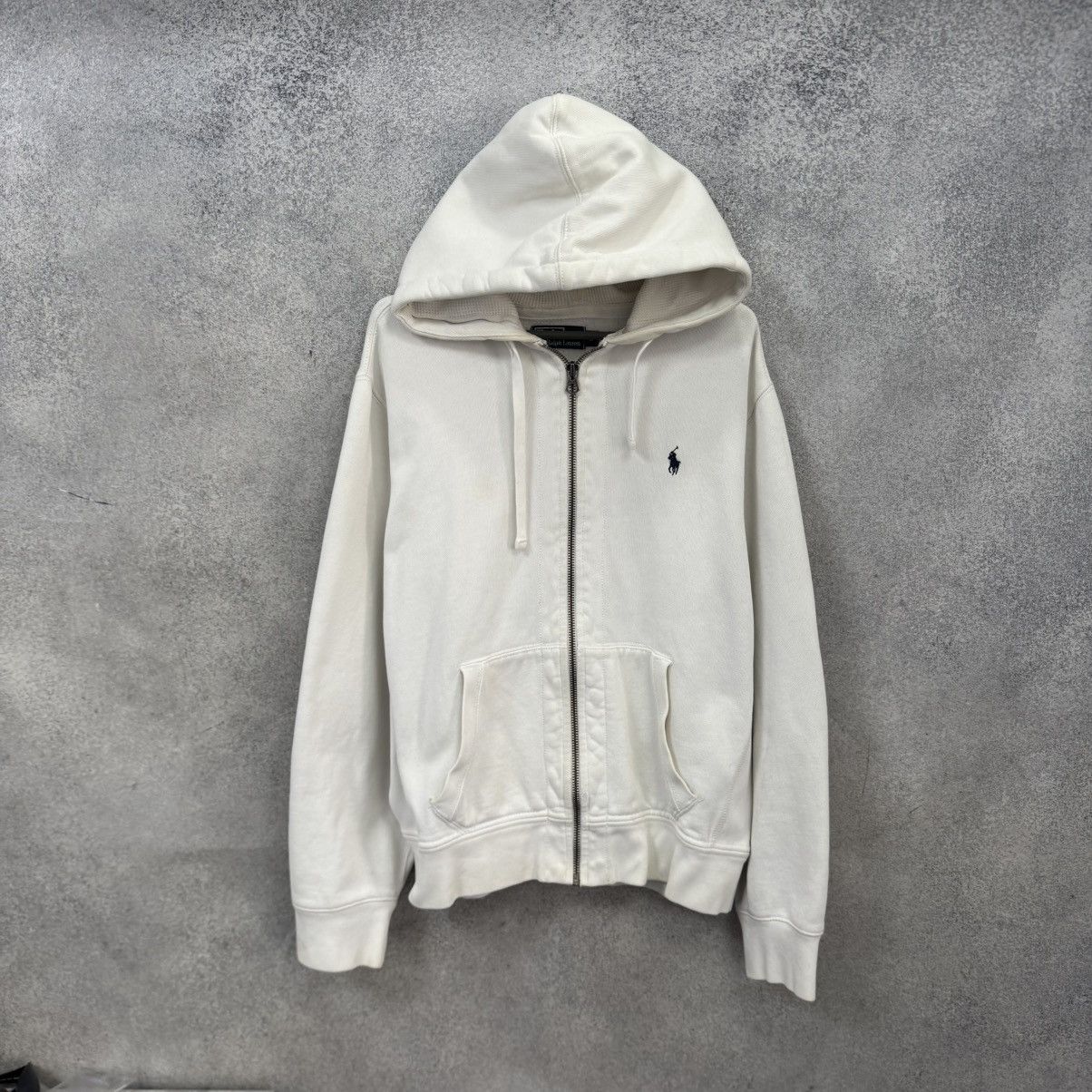 Polo Ralph Lauren Vintage Polo Ralph Lauren Zip Up Hoodie White Size US L / EU 52-54 / 3 - 1 Thumbnail