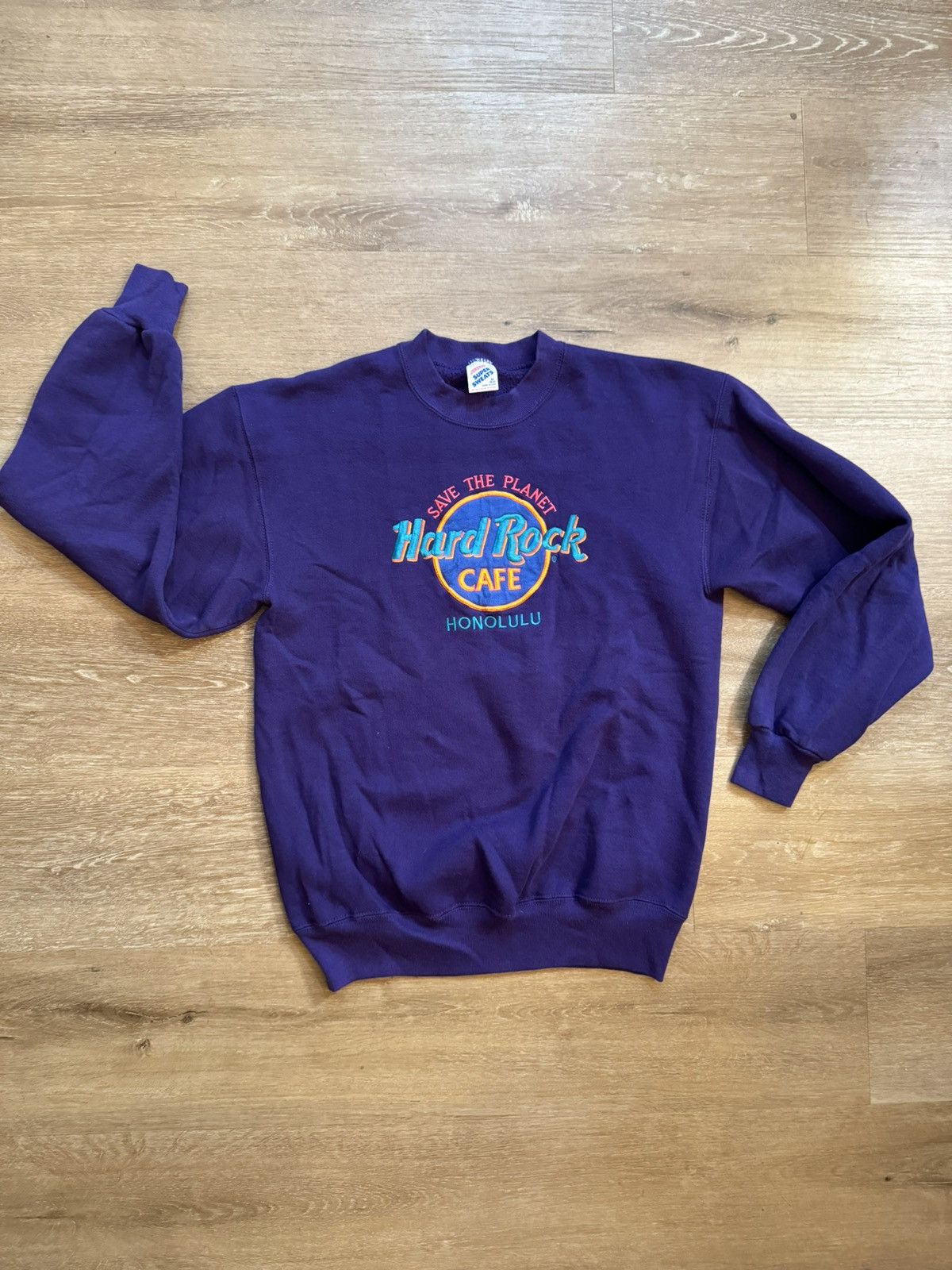 Hard Rock Cafe × Jerzees × Vintage Vintage Hard Rock Honolulu Crew Neck Embroidered Sweatshirt Size US M / EU 48-50 / 2 - 1 Thumbnail