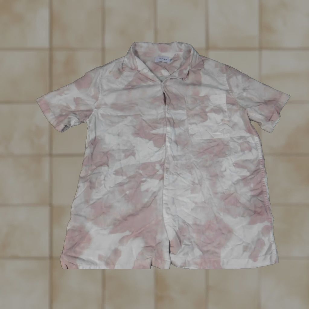 Topman Topman Womens Blouse Button-Up Short Sleeve Pink Medium Regular Fit Casual Collar Down Viscose Button Size M / US 6-8 / IT 42-44 - 1 Thumbnail