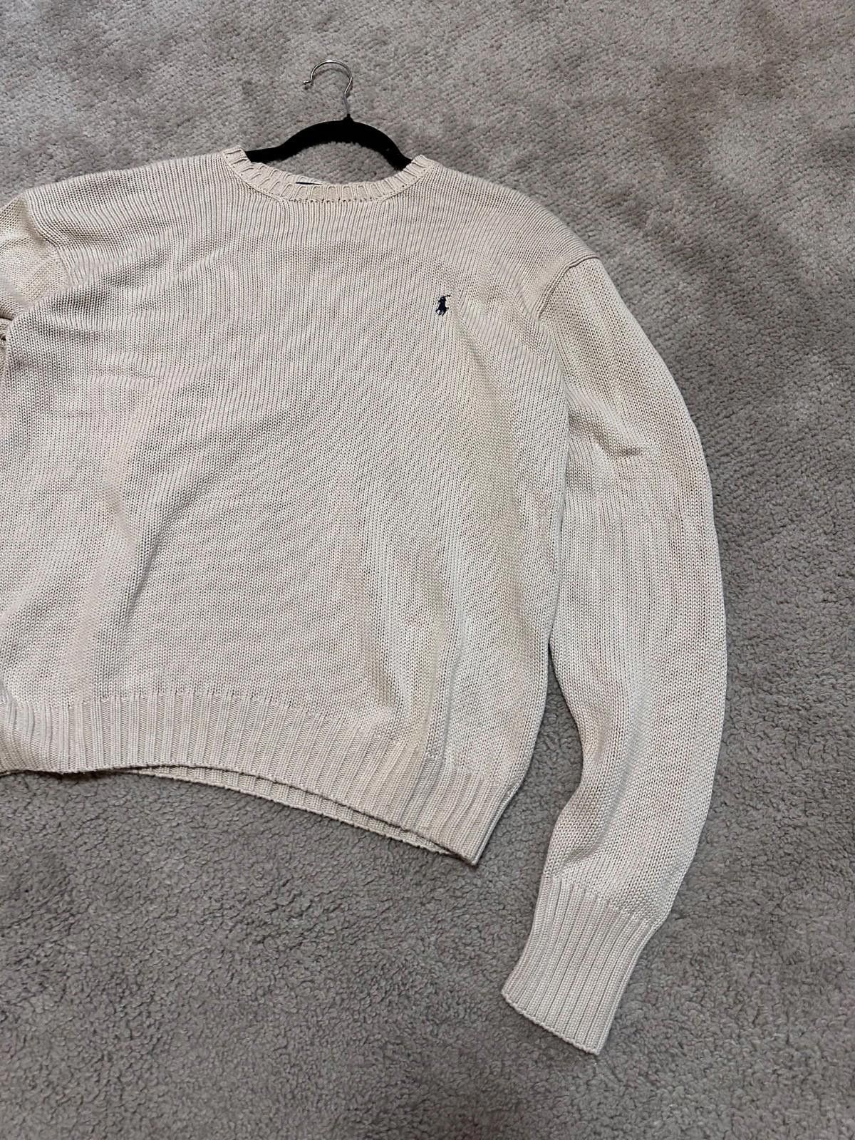 Polo Ralph Lauren Vintage 90’s Polo Ralph Lauren White Knit Sweater Size L Size US L / EU 52-54 / 3 - 3 Thumbnail