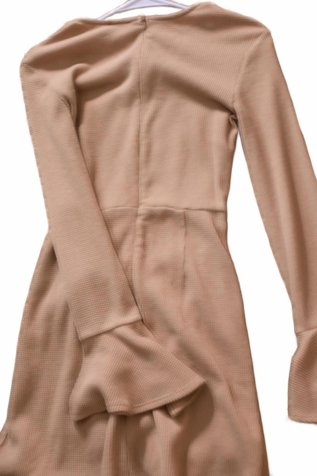 Other Hello Molly Beige Long Sleeve Wrap Dress with Flared Cuffs S Size S / US 4 / IT 40 - 9 Thumbnail