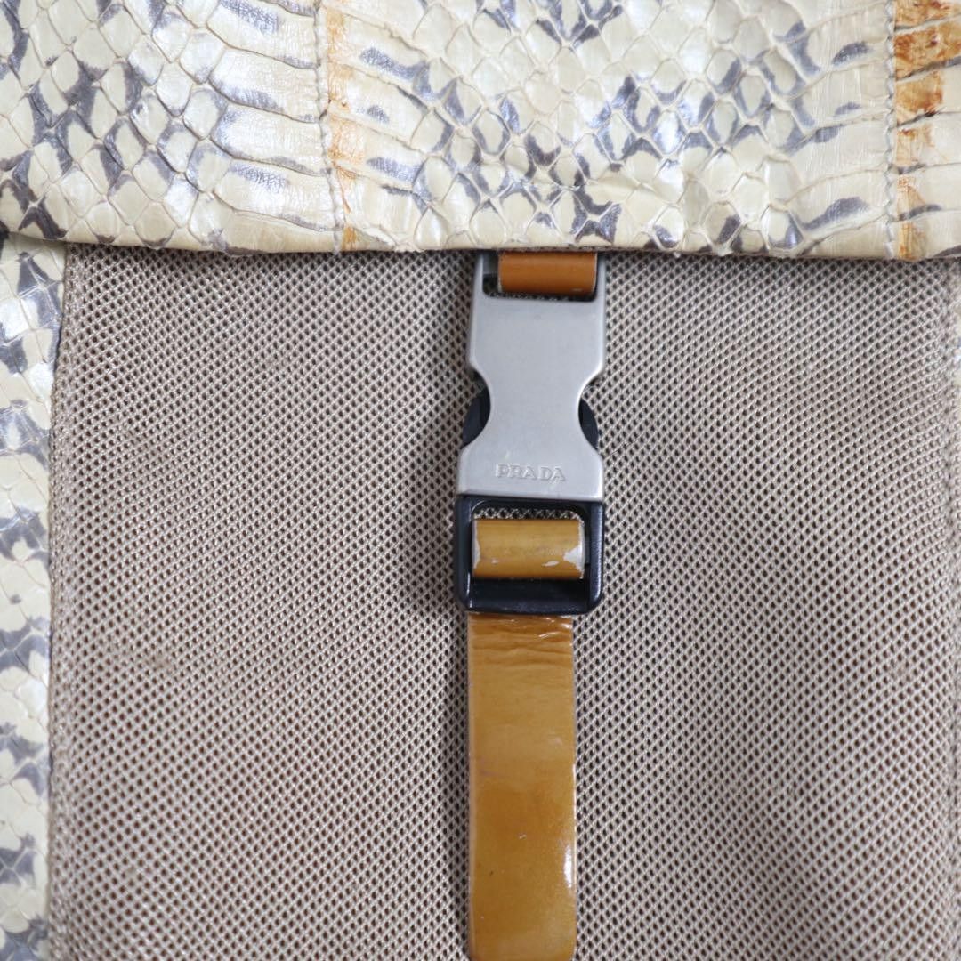 Prada Prada - Shoulder Bag Beige Leather Brown Triangle Logo Plate Size ONE SIZE - 9 Thumbnail