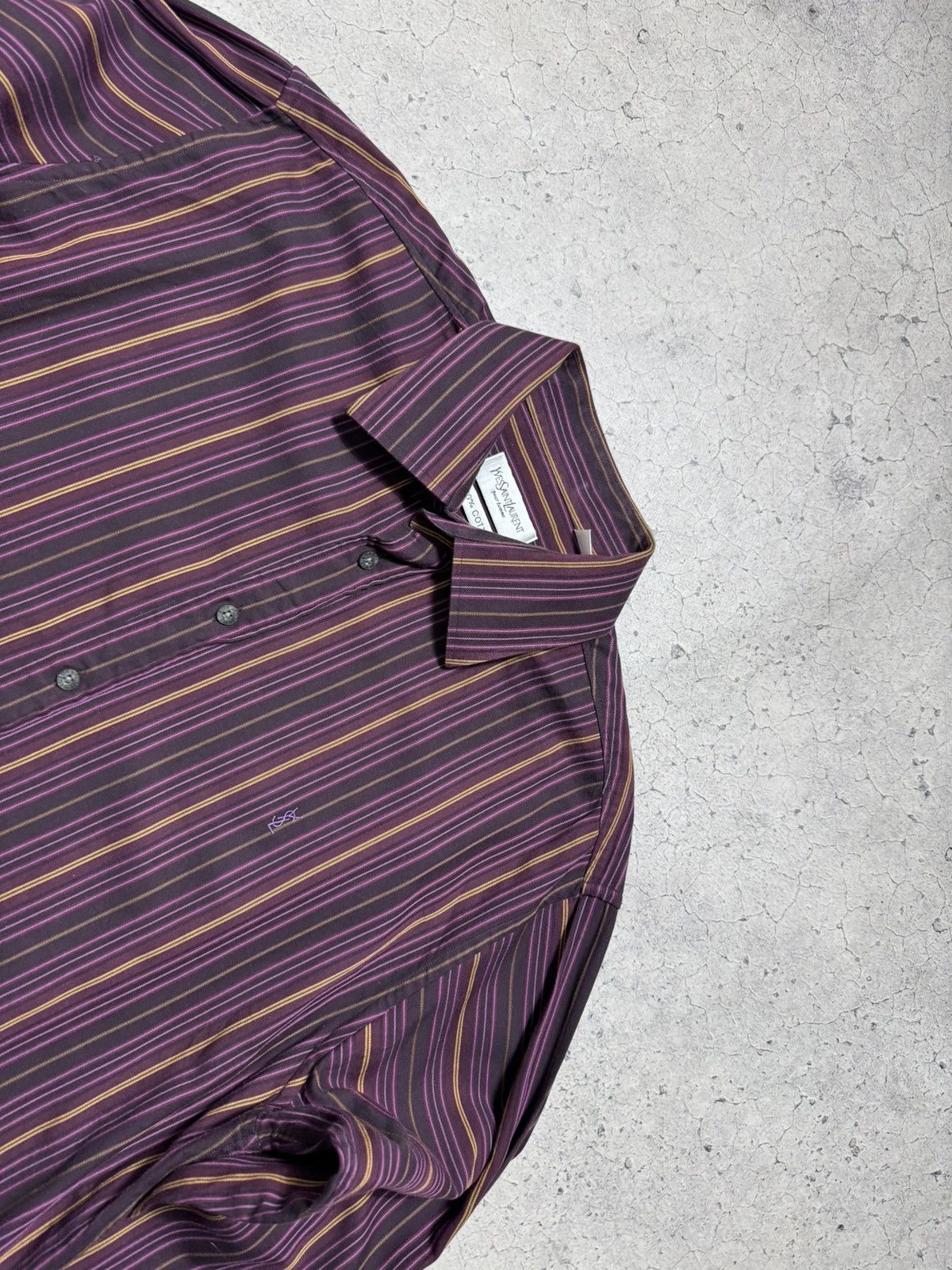Yves Saint Laurent Yves Saint Laurent YSL Vintage Striped Button Up Shirt Size US L / EU 52-54 / 3 - 4 Thumbnail