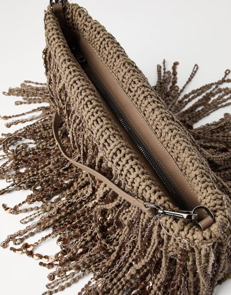 Brunello Cucinelli o1la1rc1a0326 Size: OS / Dazzling Cascades Knit Clutch Bag Size ONE SIZE - 4 Thumbnail