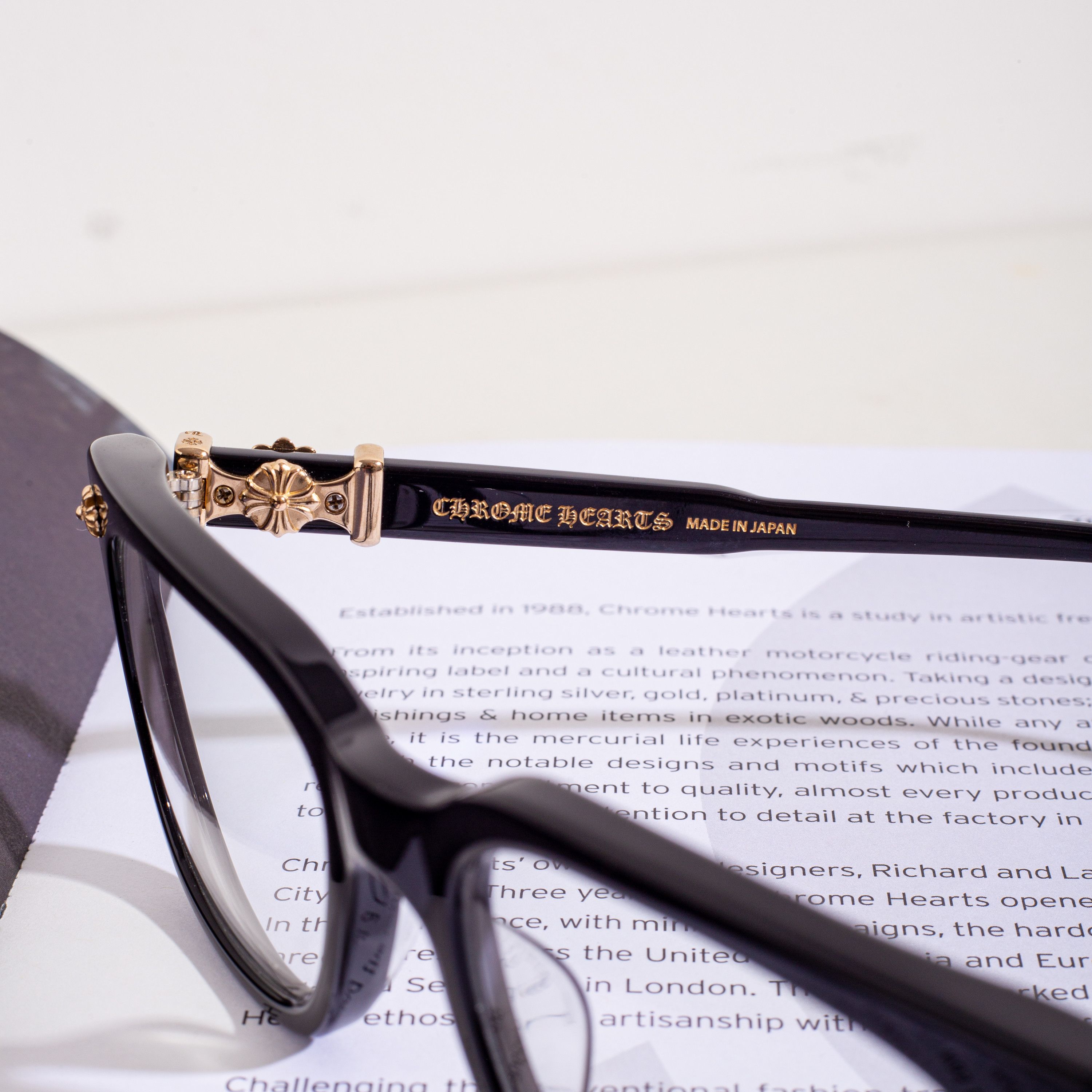 小物 CHROME HEARTS INJECTED Chrome Hearts] Cox Ucker Black 52mm / Glasses / 100% Authentic