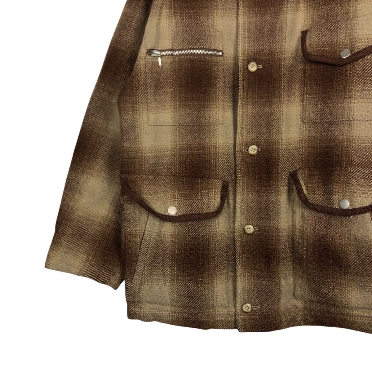 Issey Miyake Rich Brown Tartan Design Vintage Chore Jacket Men's Melrose Size US M / EU 48-50 / 2 - 5 Thumbnail