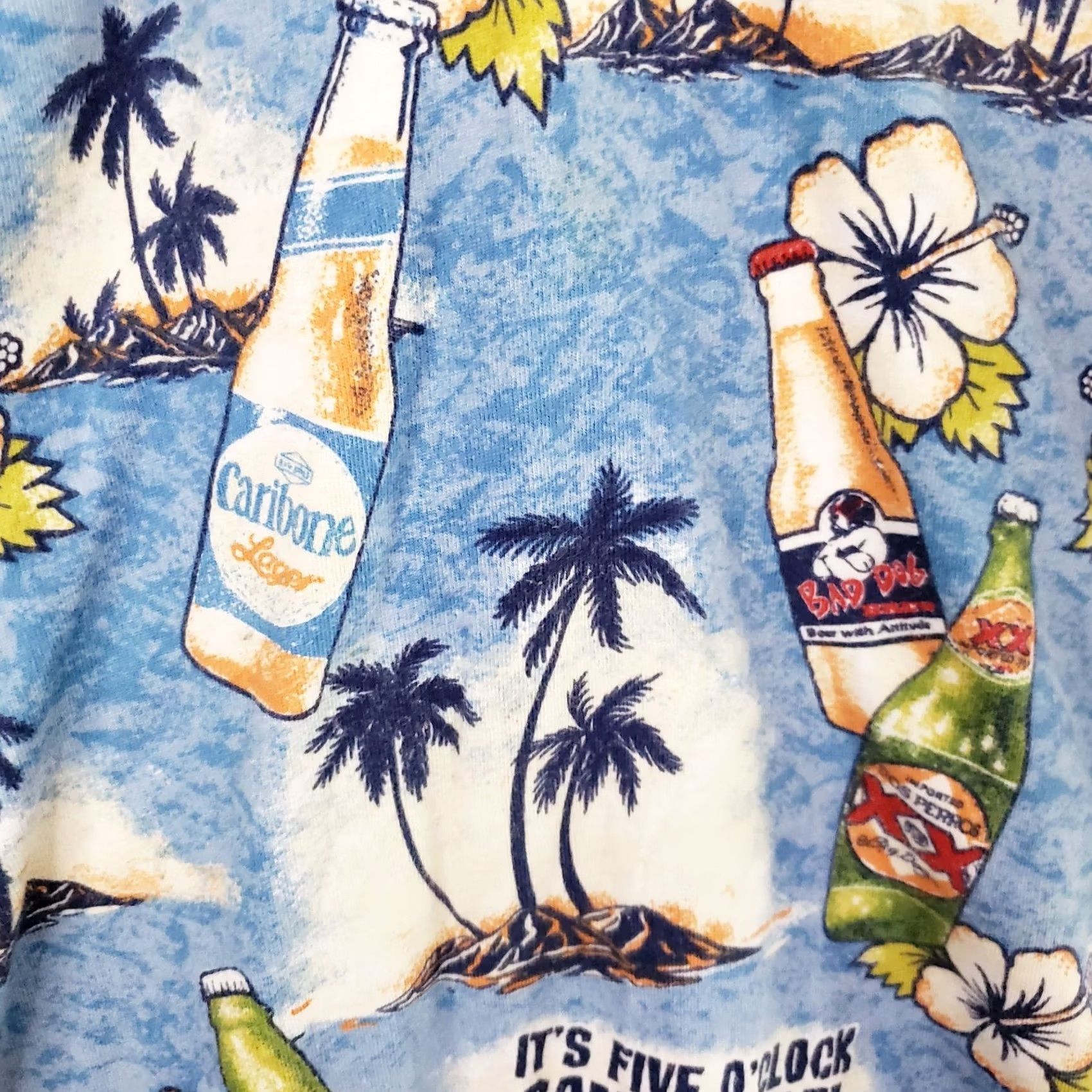 Big Dogs Big Dogs Polo Shirt Men's M Blue Cotton Beer All Over Print 5 O'clock Somewhere Tank Tailgating Beach Party Golf Shirts Mens Size US M / EU 48-50 / 2 - 6 Thumbnail