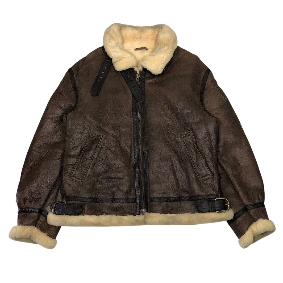 Vintage 🔥VINTAGE B 3 SHEARLING LEATHER JACKET TIGER ISSEY MIYAKE Size US L / EU 52-54 / 3 - 1 Thumbnail