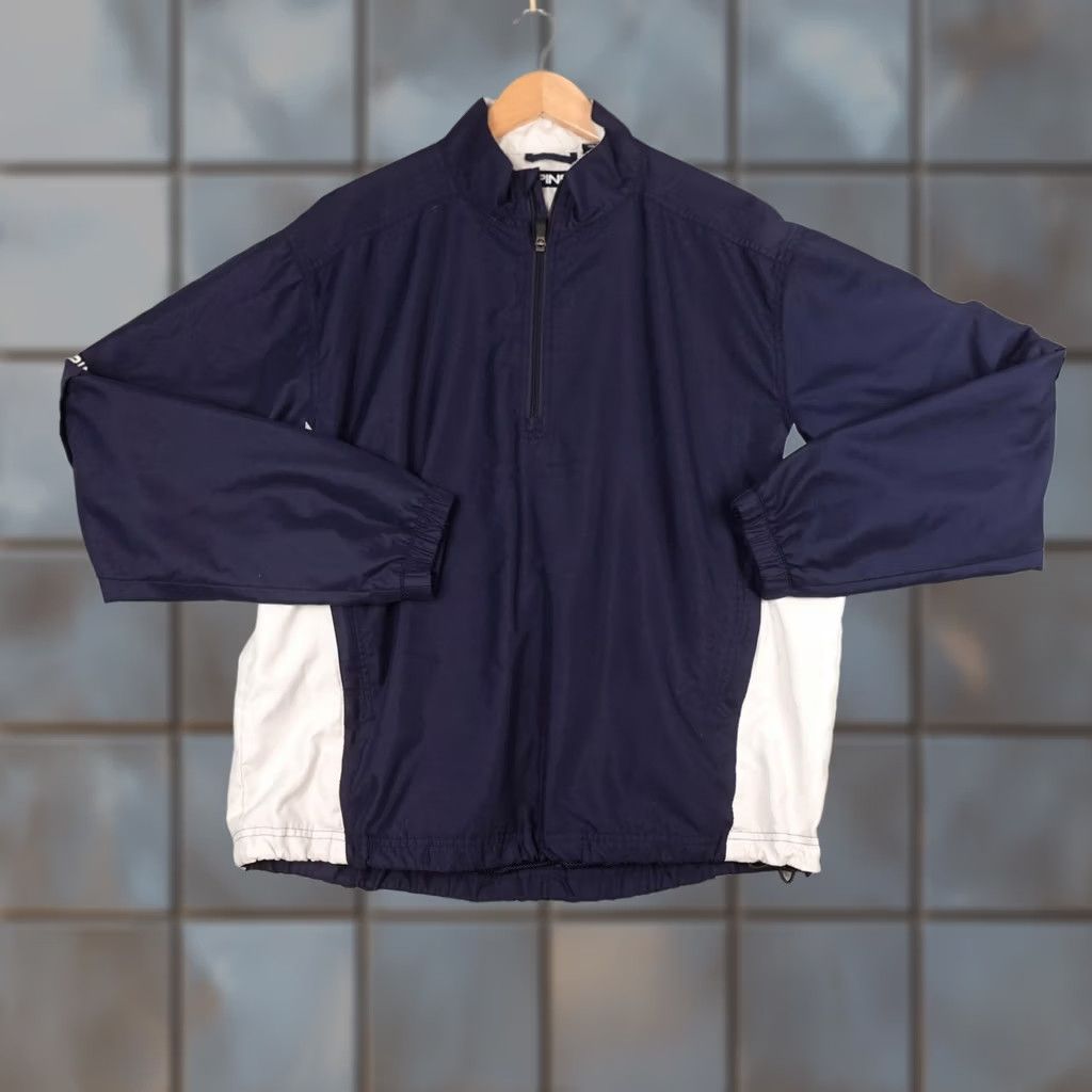 Ring Jacket PING Golf Jacket Mens Medium Navy Blue Quarter Zip Windbreaker Pullover FCA Size US M / EU 48-50 / 2 - 1 Thumbnail