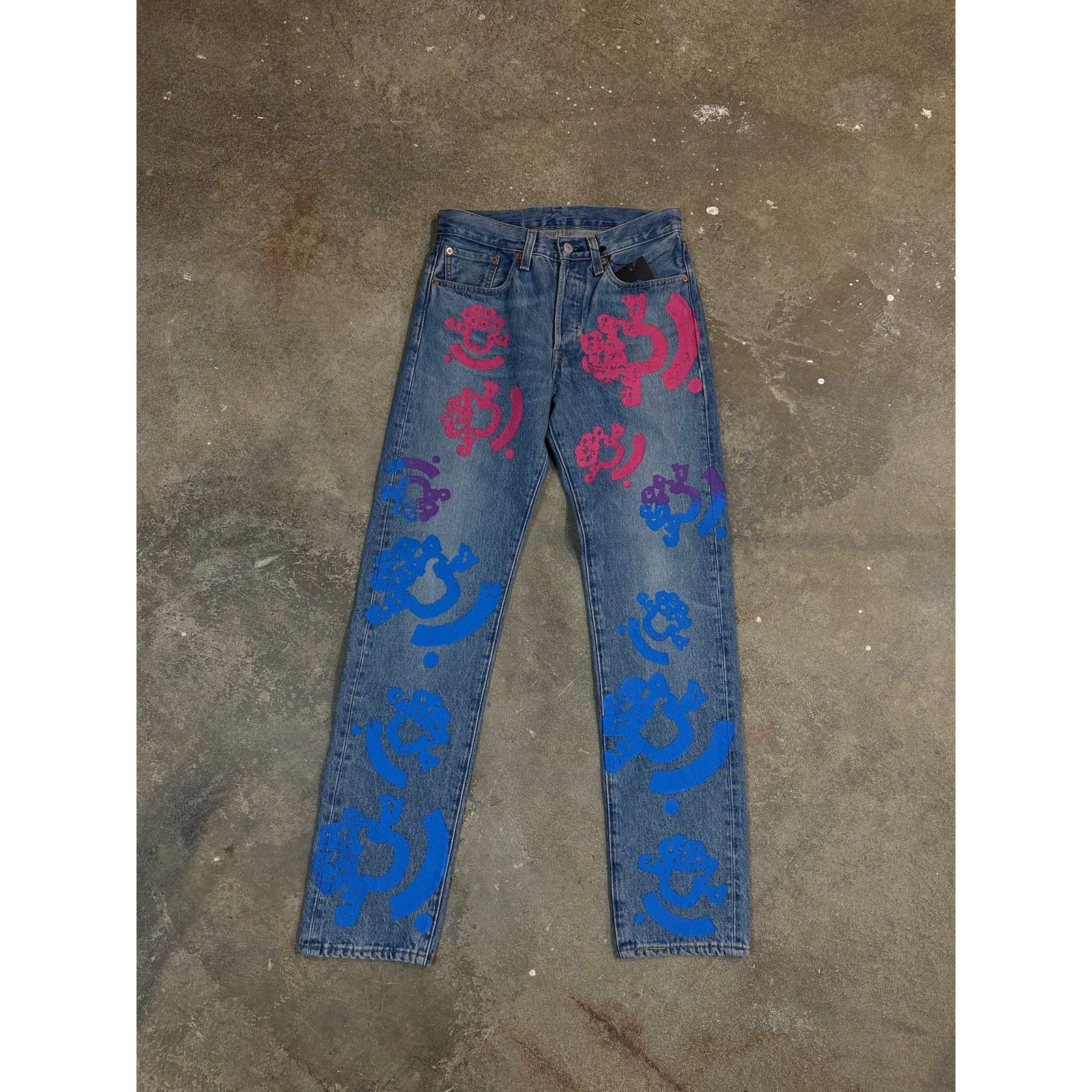 DENIM TEARS Denim Tears BSTROY Jeans Light Wash Pink Blue Used 29 Size US 29 - 1 Thumbnail