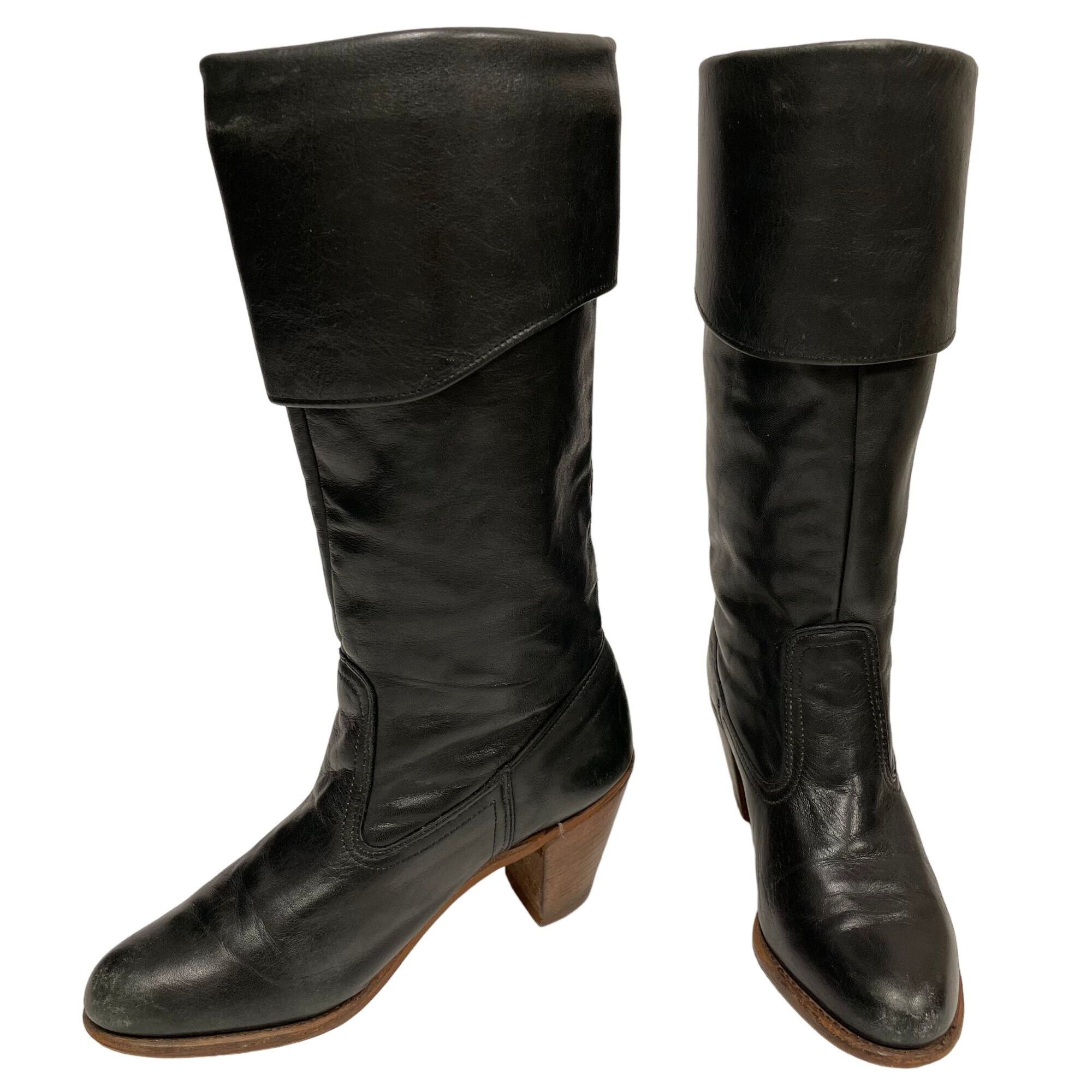 Other Vtg Dexter BLACK Leather BoHo Hippie CAMPUS Urban Boots Size US 7 / IT 37 - 5 Thumbnail