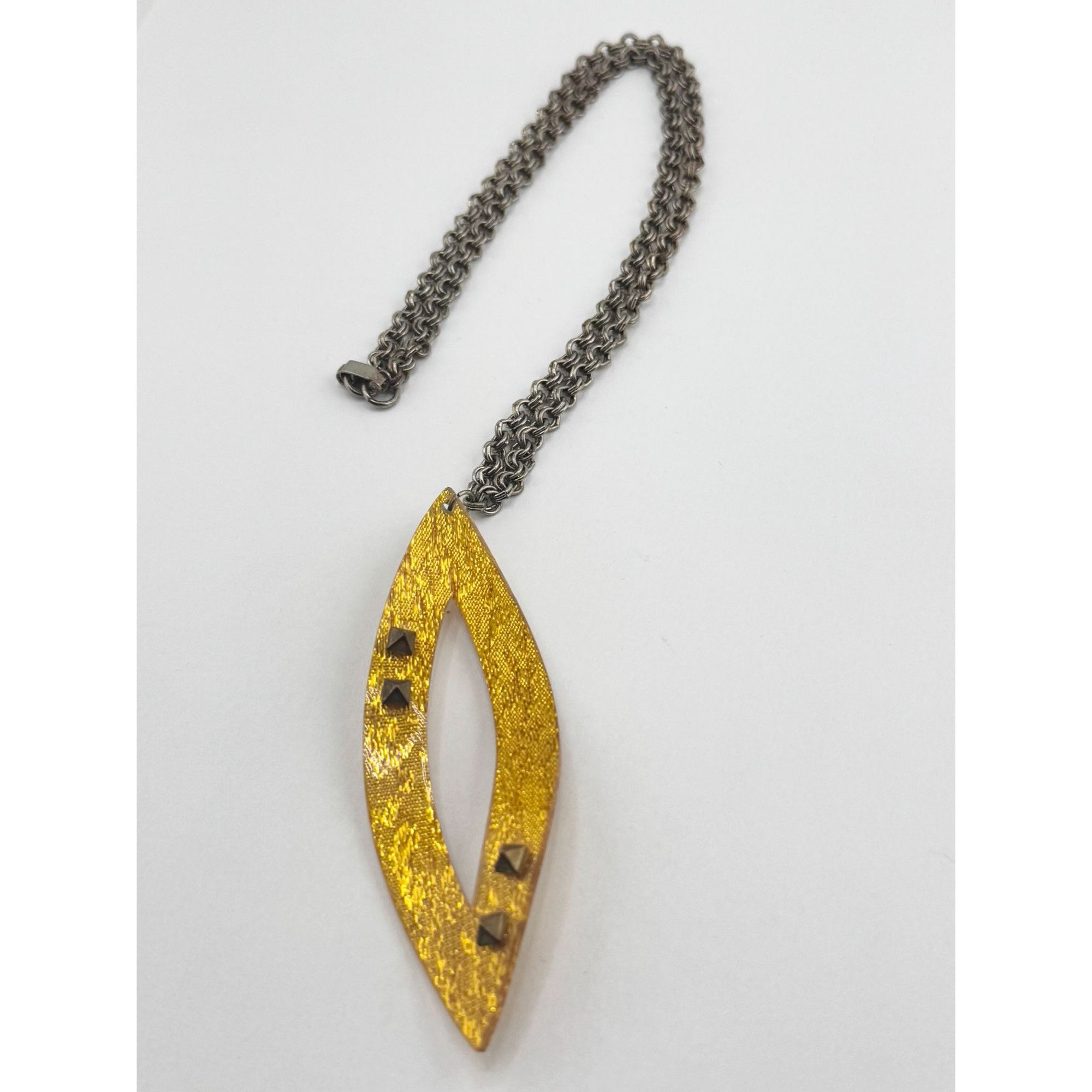 Vintage Vintage yellow confetti lucite stud pendant necklace Size ONE SIZE - 3 Thumbnail