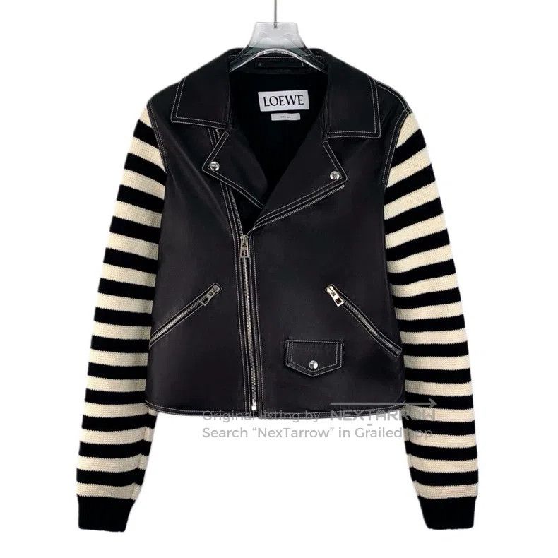 Loewe Multicolor Striped Lamb Leather Jacket