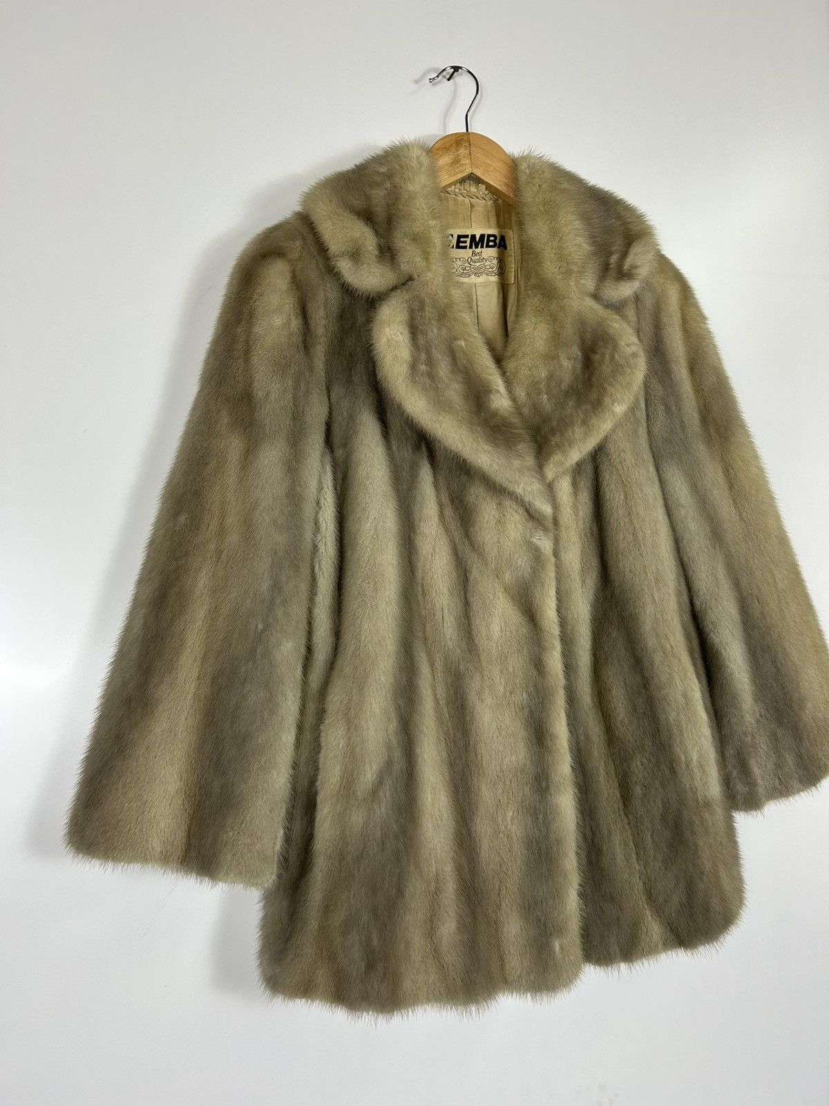Sagafurs Vintage EMBA Mink Fur Coat – Beige Real Fur Jacket, Size S / US 4 / IT 40 - 3 Thumbnail