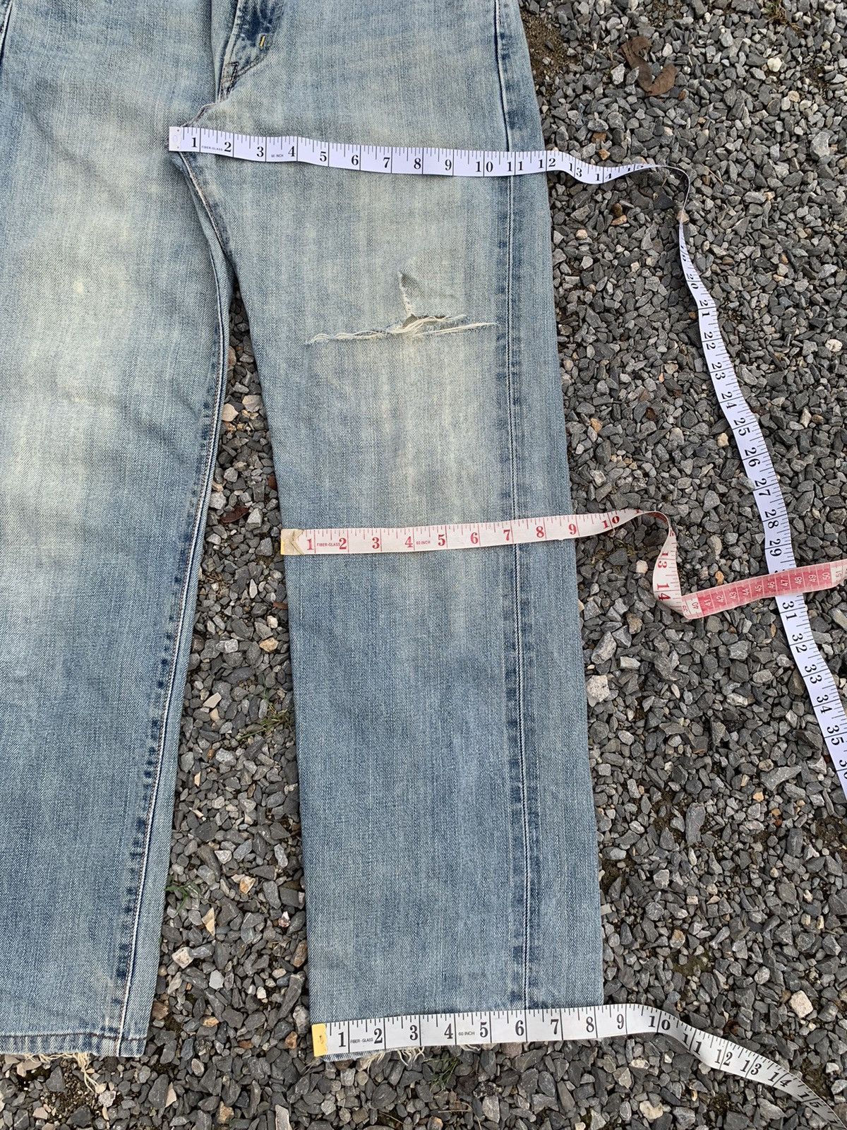 Kapital VINTAGE EDWIN 505 SELVEDGE FADED & RUSTY DISTRESSED DENIM Size US 28 / EU 44 - 18 Thumbnail