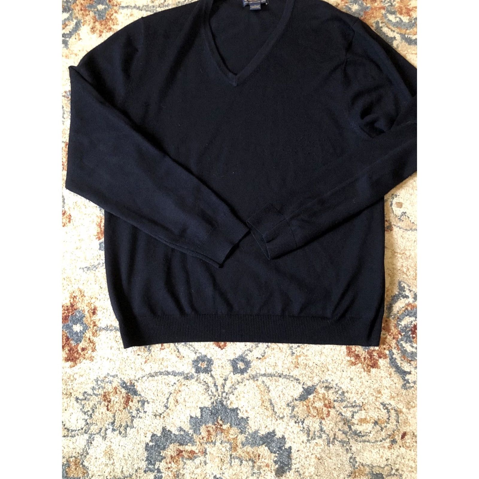 Brooks Brothers Brooks Brothers Sweater Men L Wool Merino Italian Blue Solid Pullover Regular Vintage: No Size US L / EU 52-54 / 3 - 6 Thumbnail