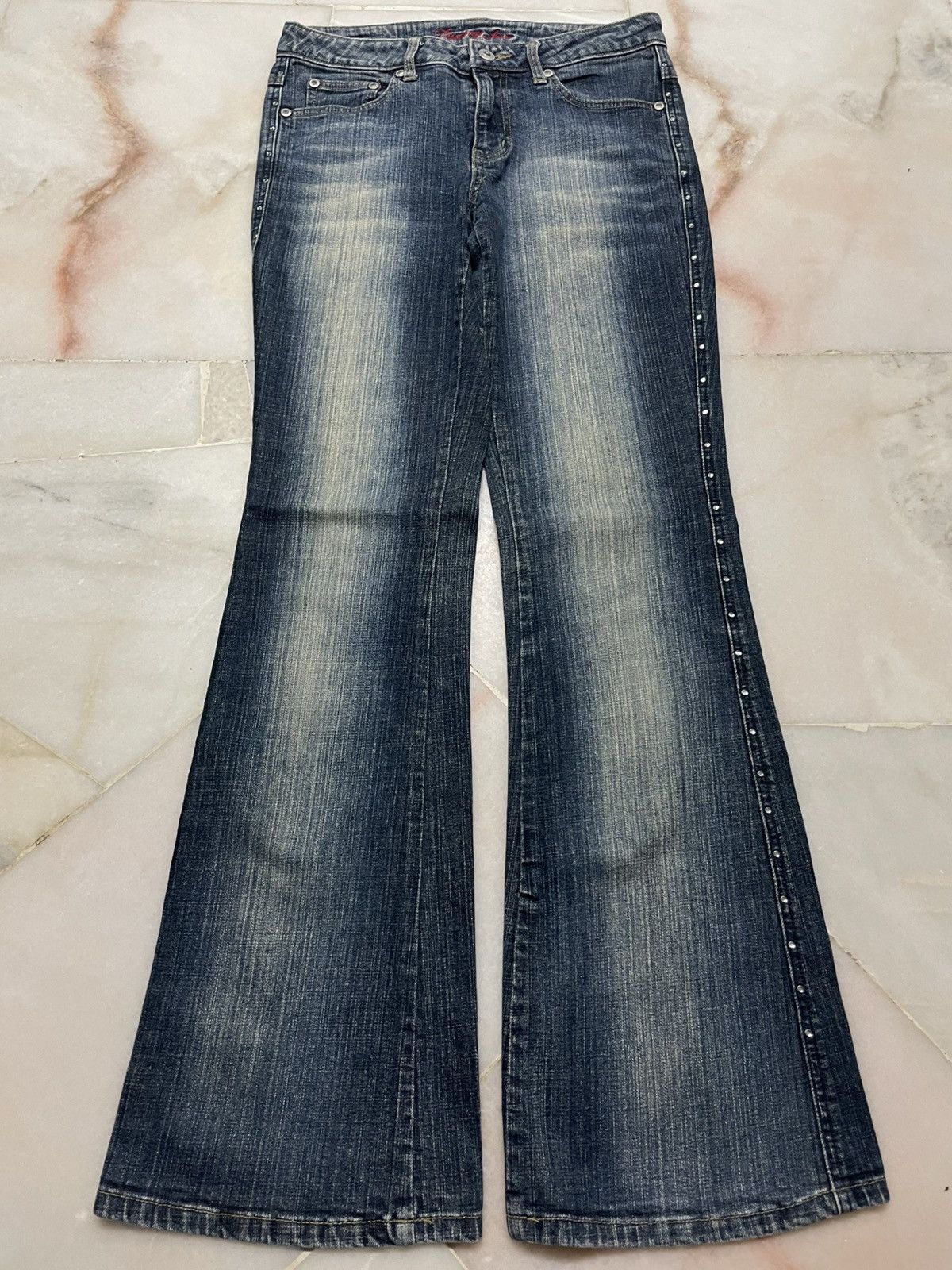 Japanese Brand 💥Bootcut💥Rare Japanese Mudwash Chrome Lace-Up bootcut Jeans Size 27" / US 4 / IT 40 - 2 Thumbnail
