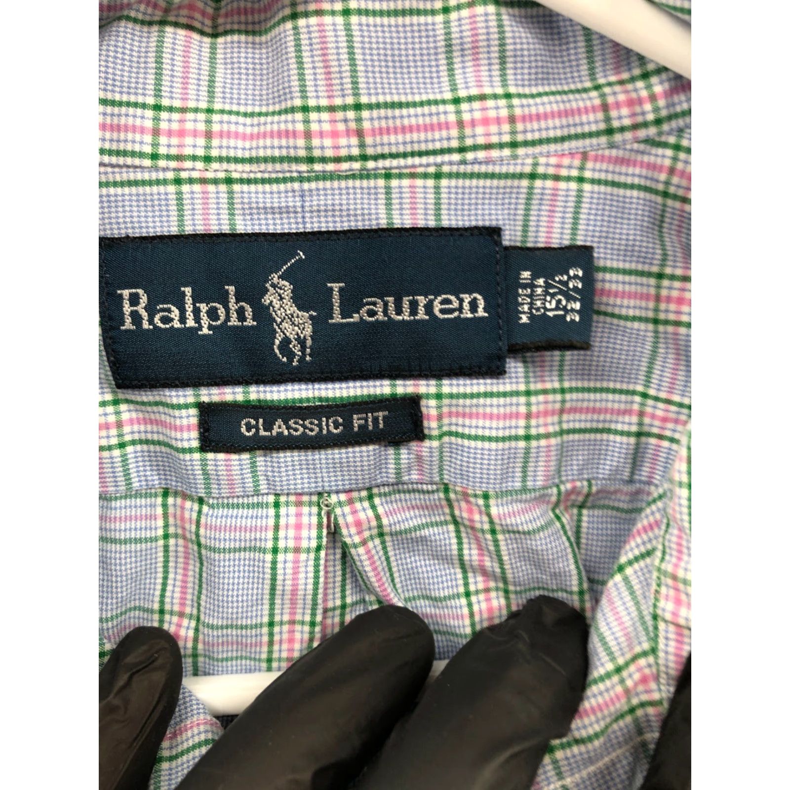 Ralph Lauren Ralph Lauren Shirt Mens Long Sleeve Button-Down Collar Blue Check 15.5 32/33 Regular Pattern Size US L / EU 52-54 / 3 - 7 Thumbnail