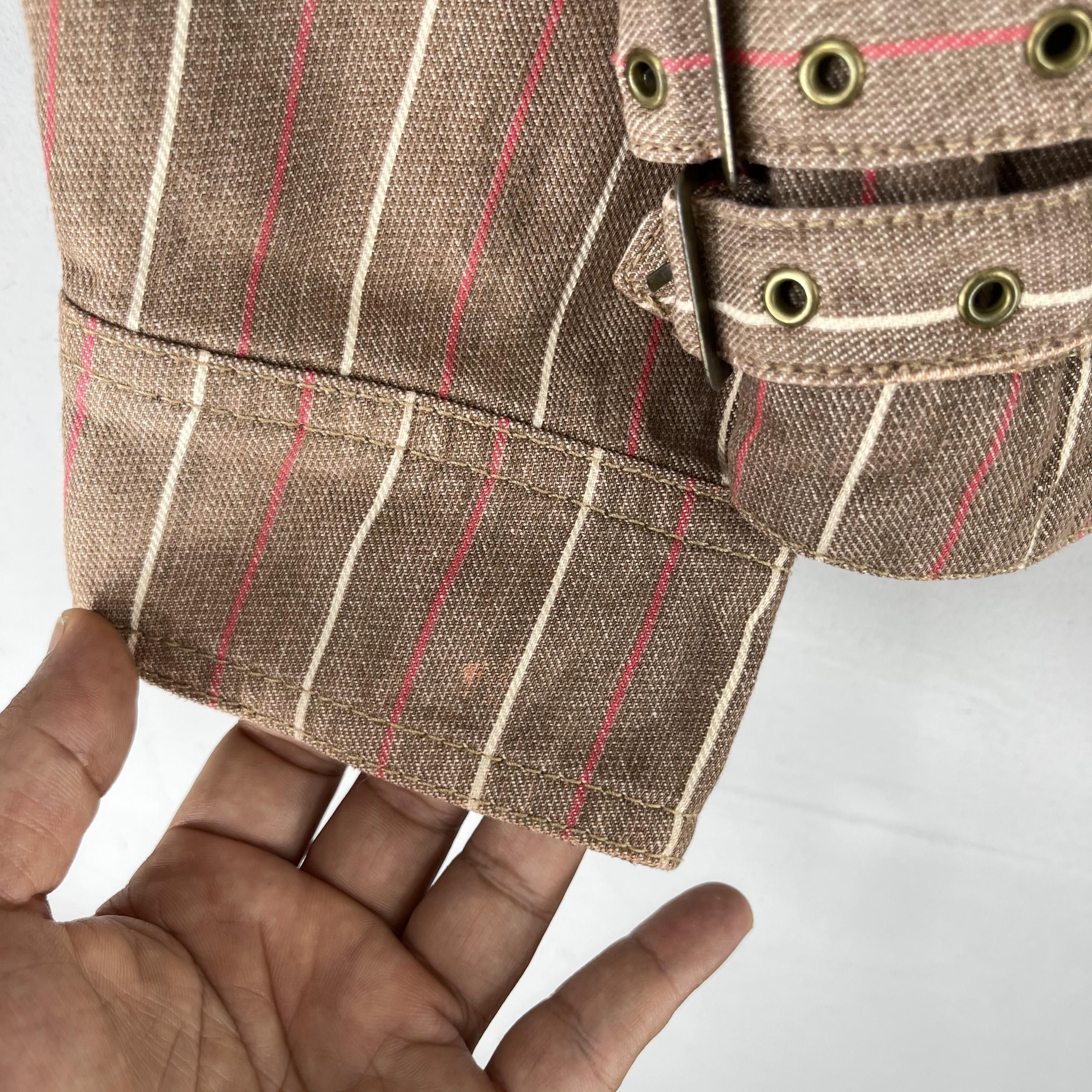 Japanese Brand Vintage OILCAKE Japan Pinstripe Denim Bondage Bikers Jacket Size US M / EU 48-50 / 2 - 6 Thumbnail