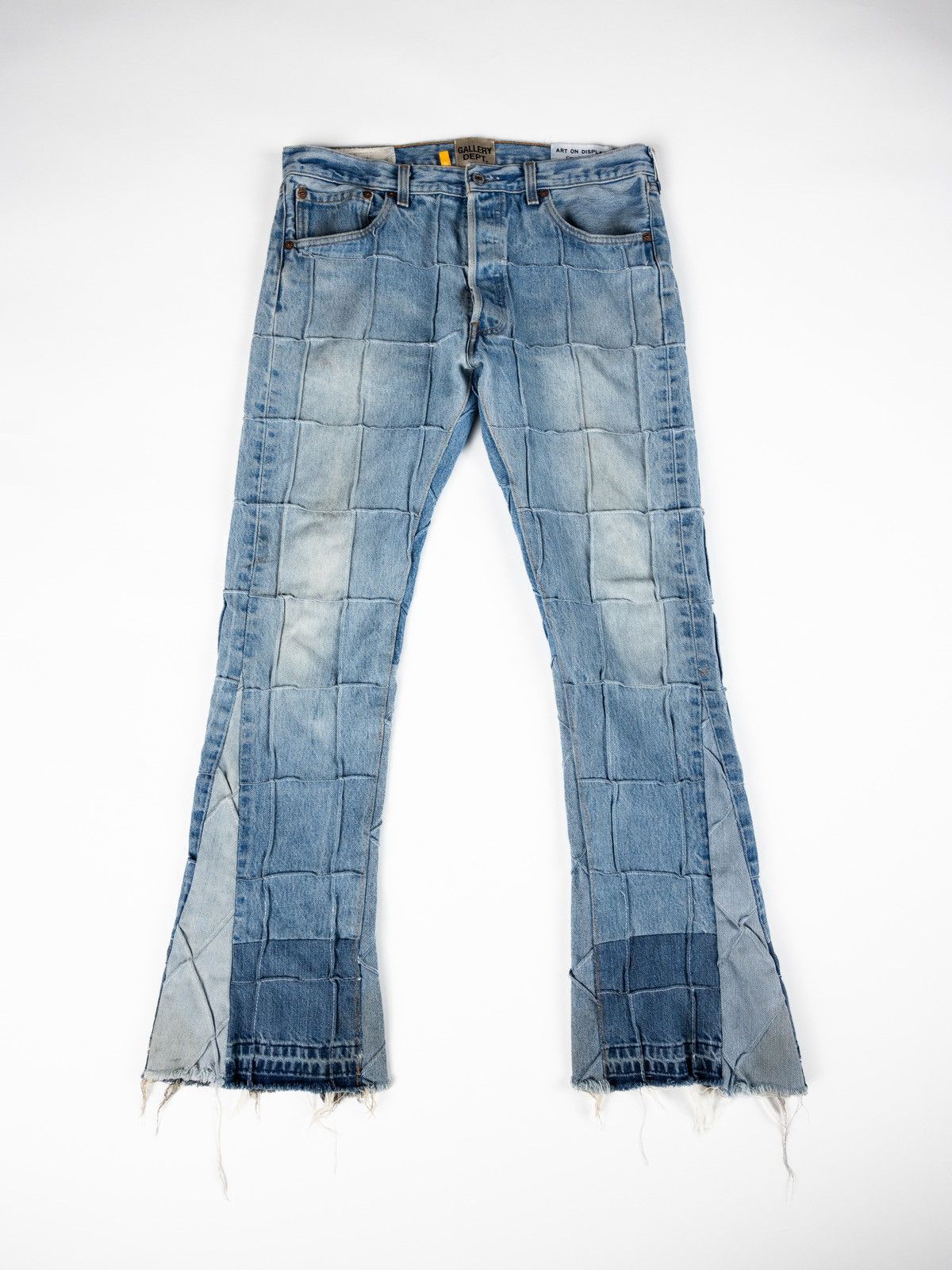 image of Gallery Dept. Lenny Flare Patchwork Denim in Blue, Men's (Size 31)