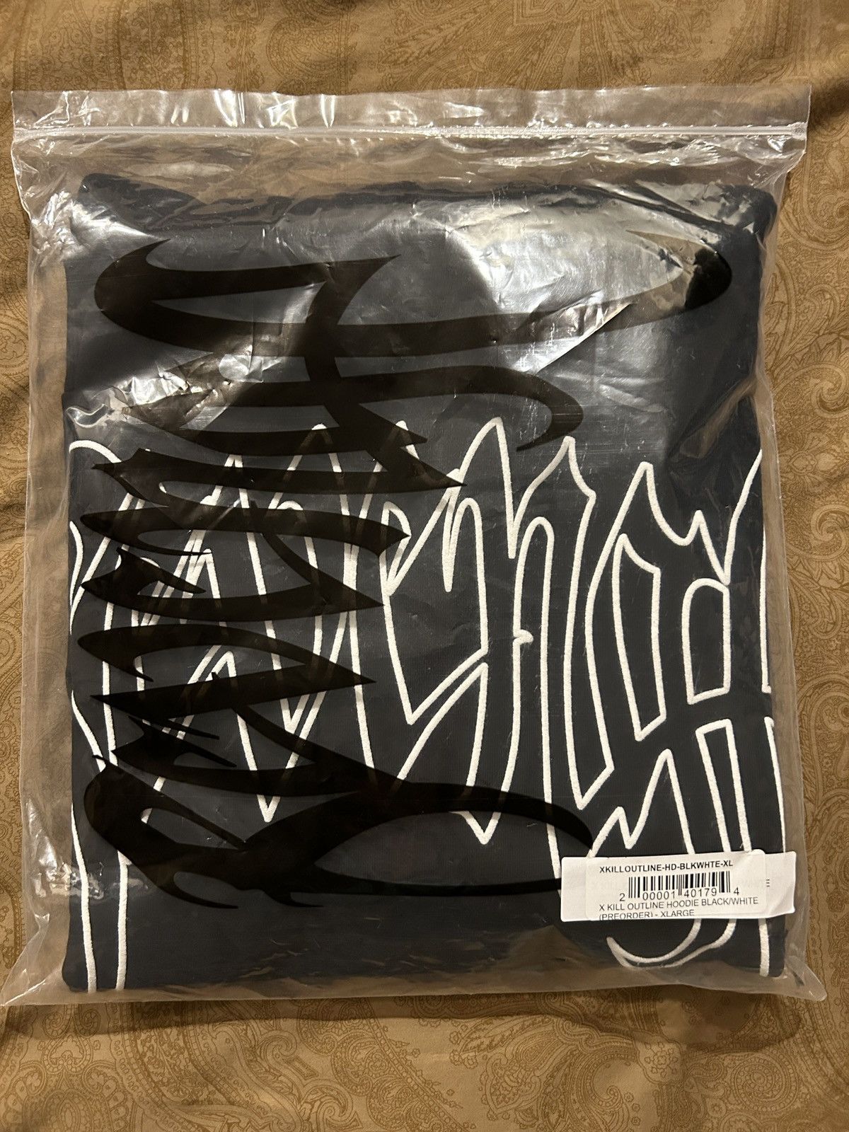 image of Revenge Xxxtentacion Outline Arch Logo Kill Hoodie in Black, Men's (Size XL)