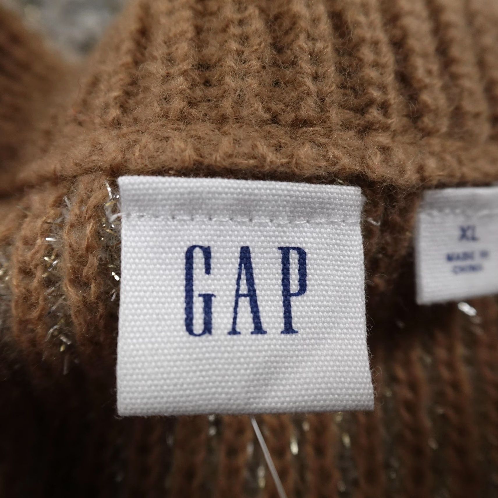 Gap GAP Sweater Womens XL Brown Knit Metallic Pullover Crewneck Cozy Preppy Warm Bell Sleeve Glitter Size XL / US 12-14 / IT 48-50 - 4 Thumbnail