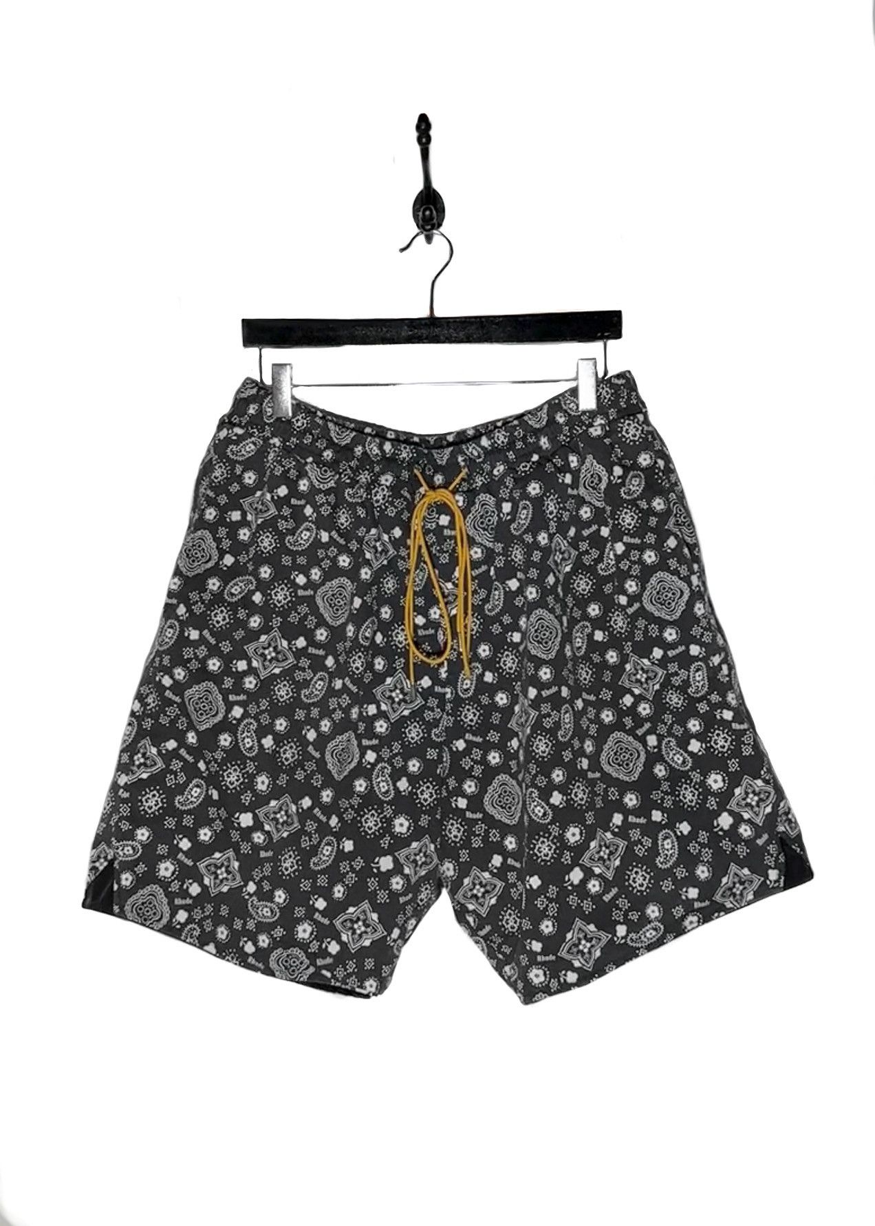 Rhude Rhude Black White Bandana Pattern Sergé Shorts Size US 36 / EU 52 - 1 Thumbnail