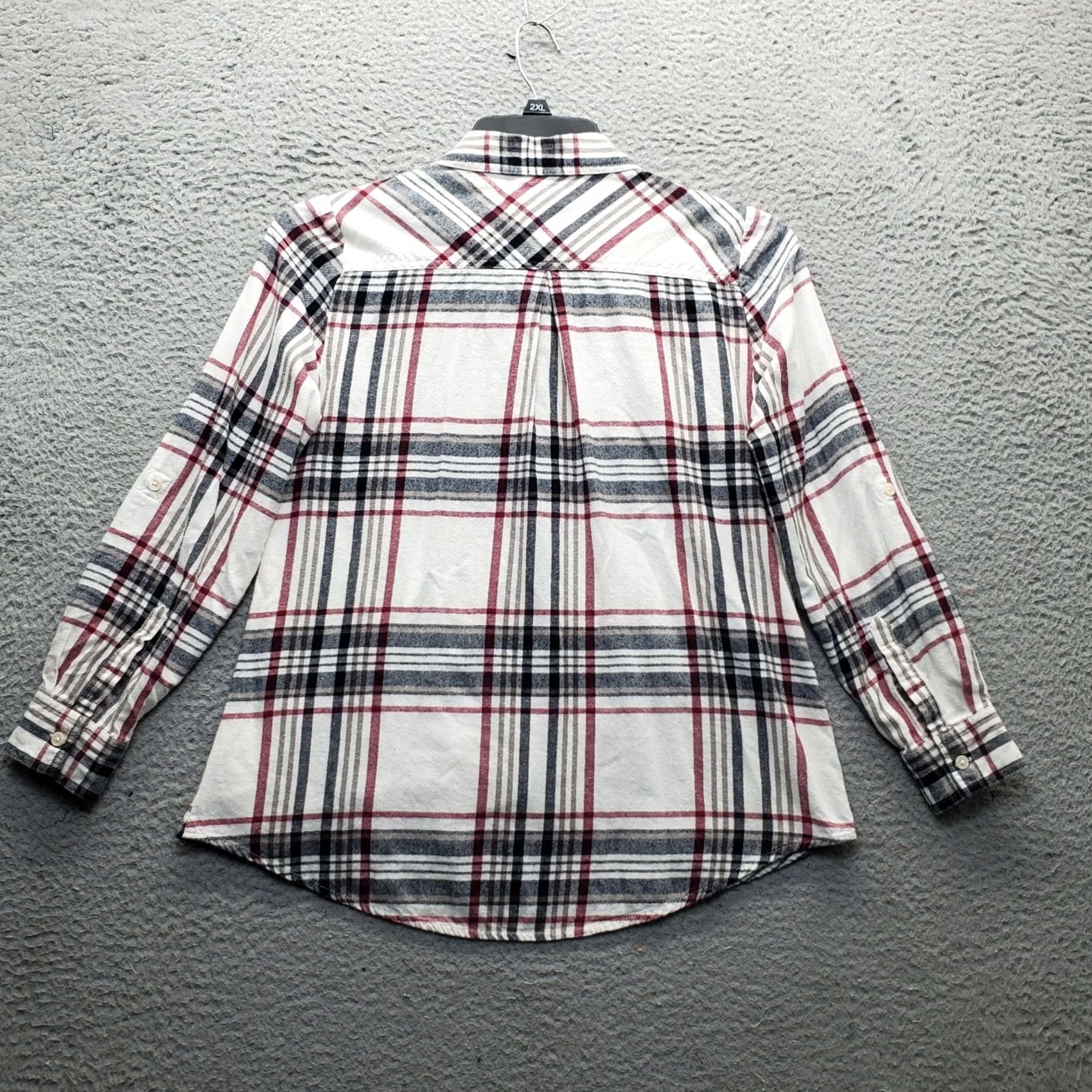 Style & Co Style & Co Shirt Women PM Multicolor Plaid Flannel Roll Tab Sleeve Collared Button Up Size M / US 6-8 / IT 42-44 - 2 Thumbnail