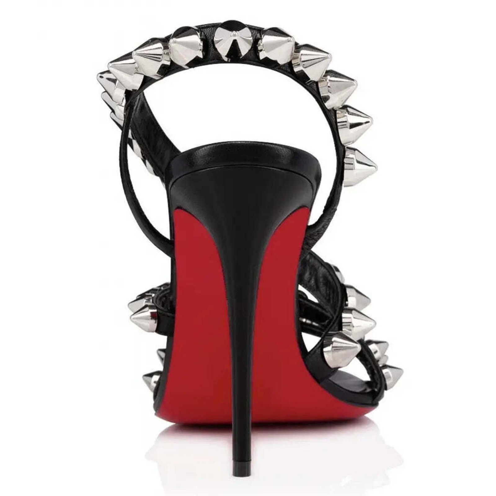 Christian Louboutin Spikita Strap 100 Black Spike Strappy Sandal Heel Pump 35 Size US 5 / IT 35 - 10 Thumbnail