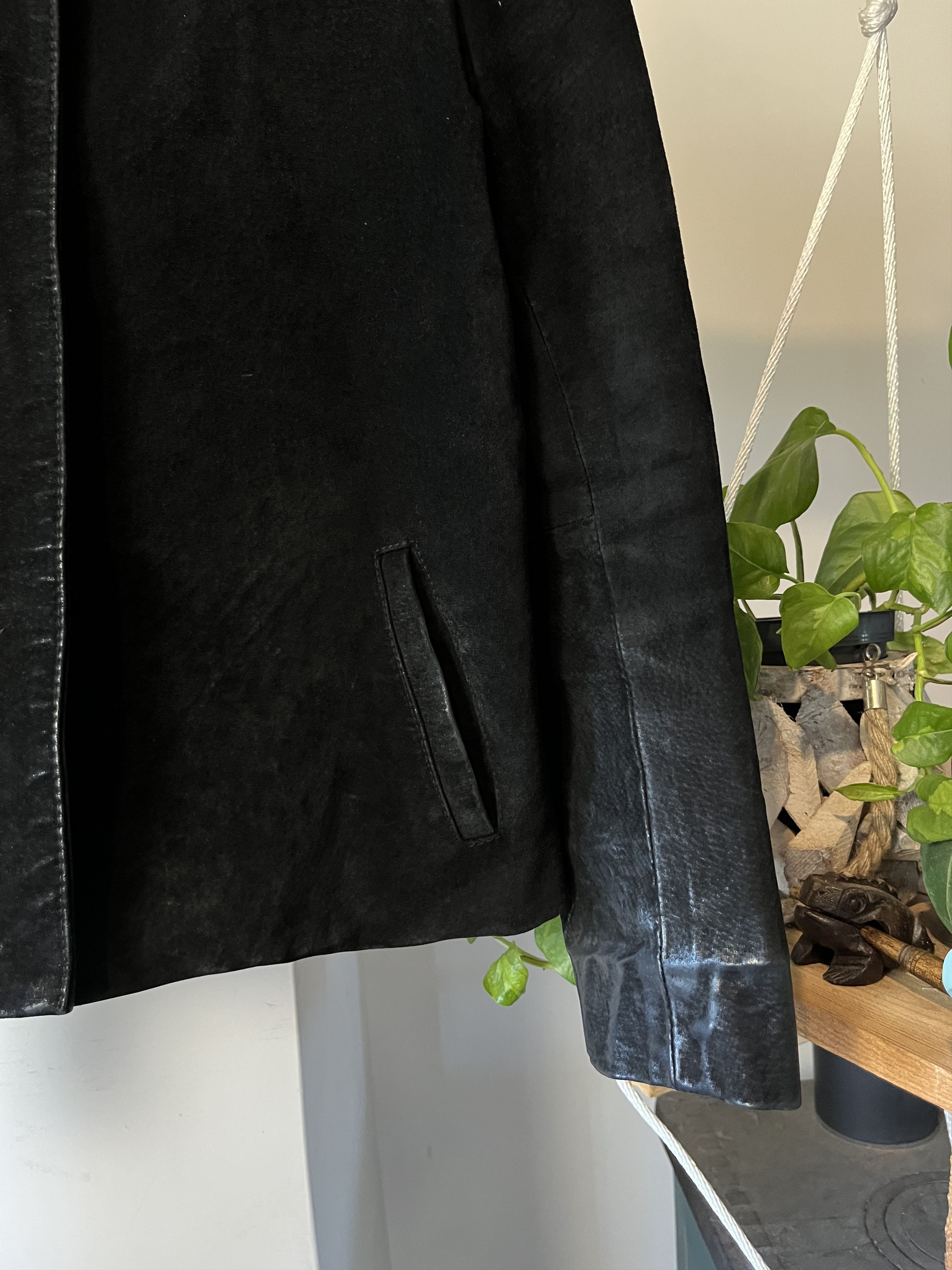 Vintage Vintage 90s y2k Avant Garde Black Seude Leather Opium Jacket Size XL / US 12-14 / IT 48-50 - 5 Thumbnail