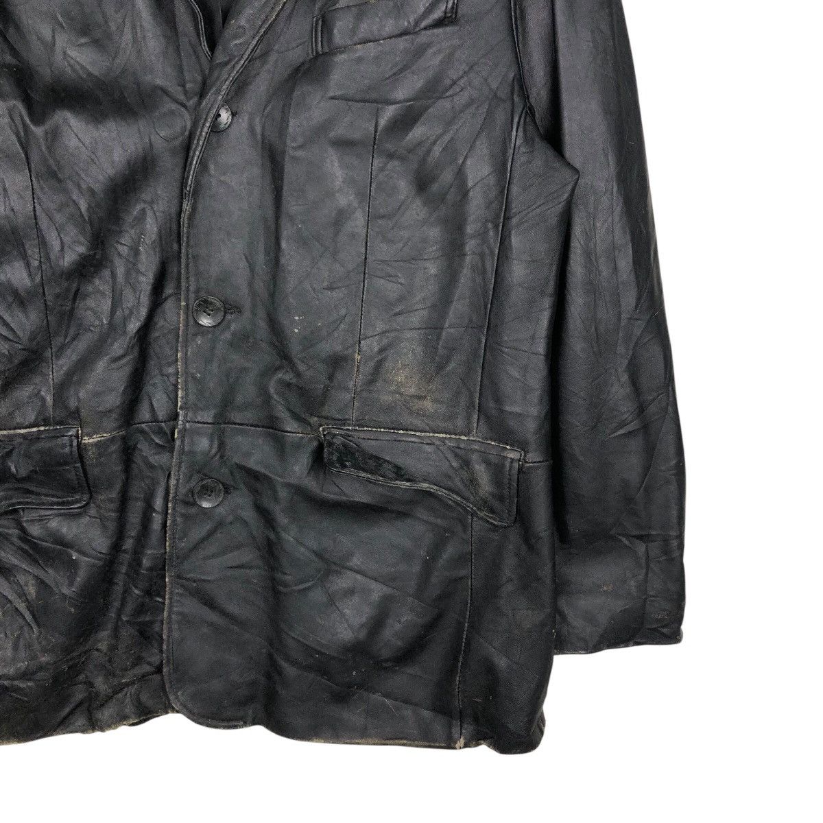 Japanese Brand × Vintage 📌Vintage Biker Leather Jacket Unknown Issey Miyake Size US L / EU 52-54 / 3 - 6 Thumbnail