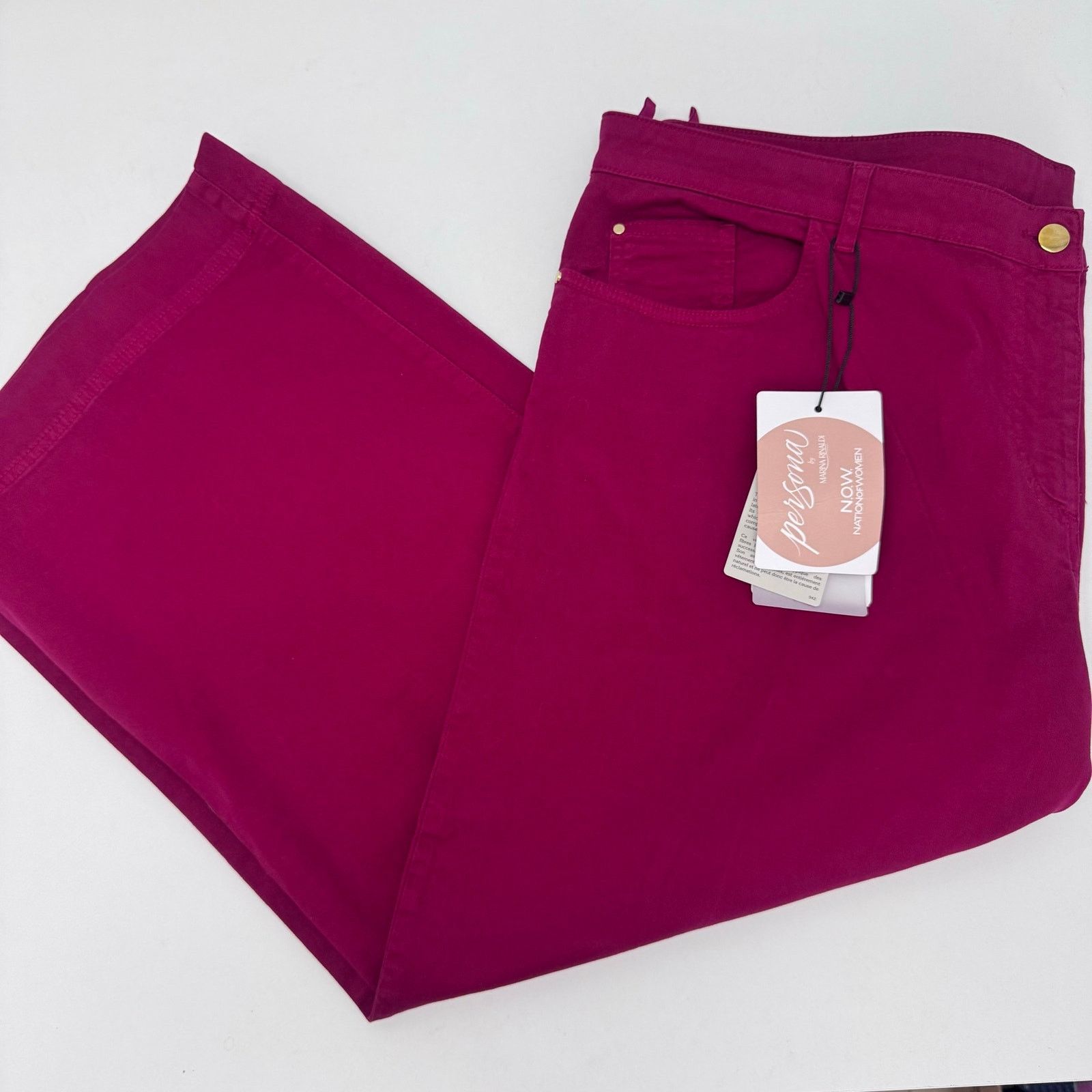 Marina Rinaldi Marina Rinaldi Cropped Wide Lege Pant Red Plus 22 Preppy Size 22" - 1 Thumbnail