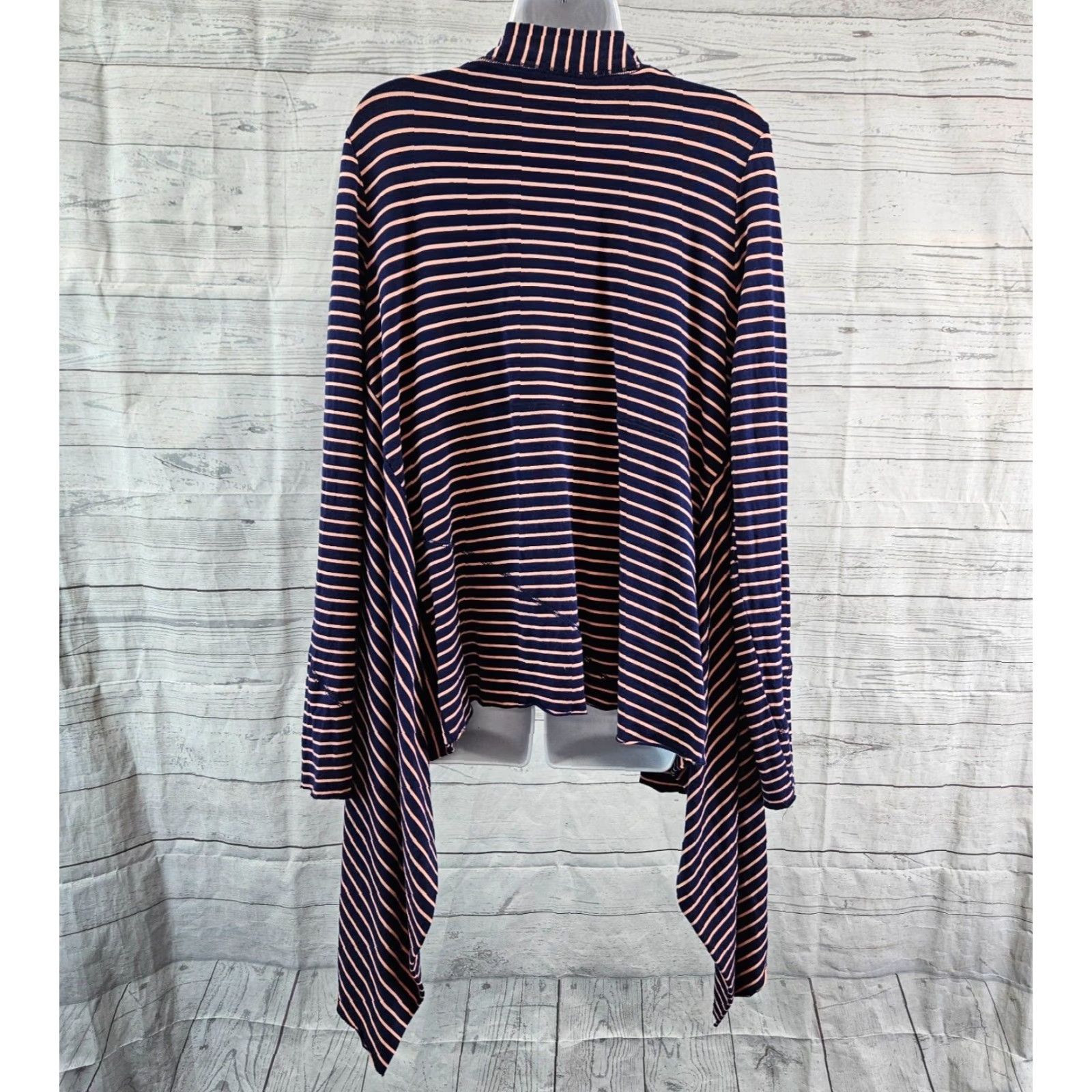 Stetson Stetson Womens Cardigan Sz XL Blue Pink Stripe Long Sleeve Rayon Blend Size XL / US 12-14 / IT 48-50 - 4 Thumbnail