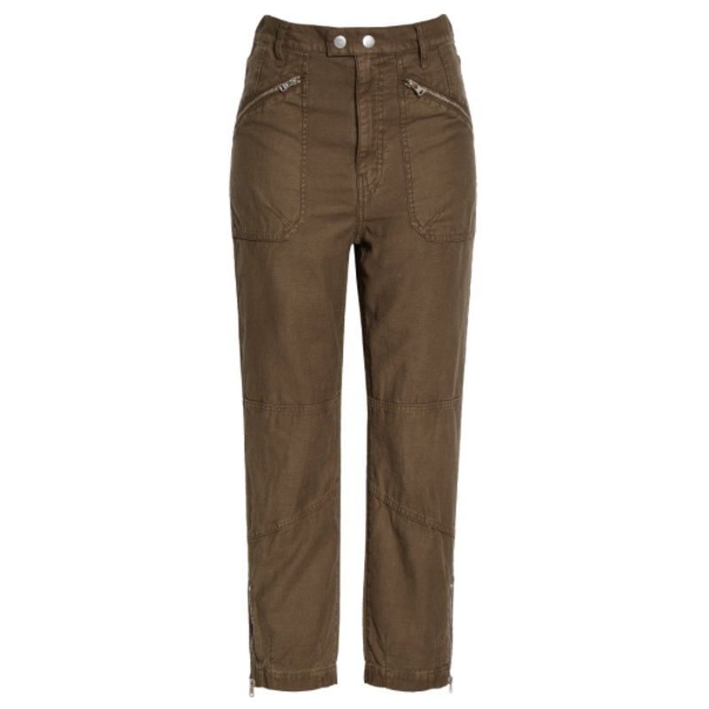 Frame Frame Moto Zip Crop Pants in Washed Army | Size 24 Size 25" / US 0 / IT 36 - 1 Thumbnail