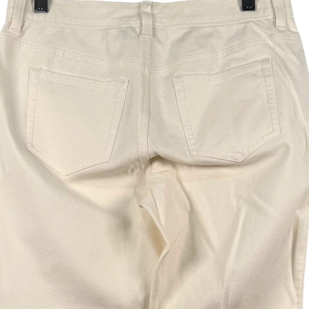 Vintage Chico's Pants Straight Leg Ivory 4 Chino Flat Front Button Zip Stretch Twill 28 Inseam, 29 Waist Womens Size 27" / US 4 / IT 40 - 4 Thumbnail