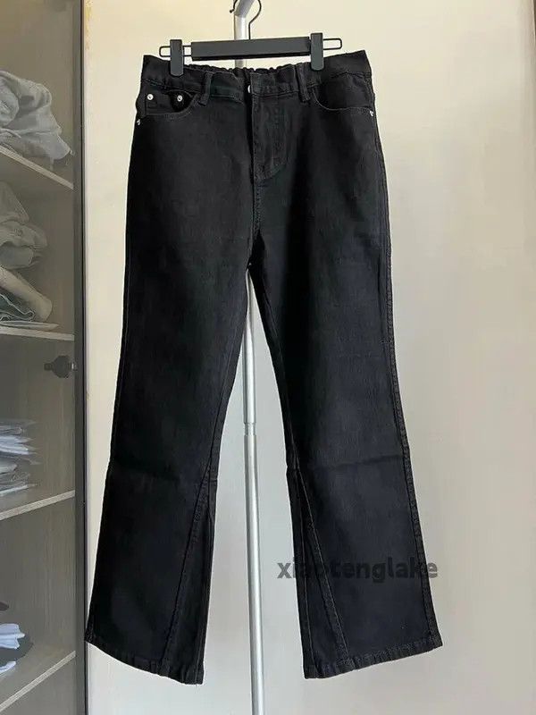 Jean Black Stacked Flare Denim Jeans Size US 32 / EU 48 - 3 Thumbnail