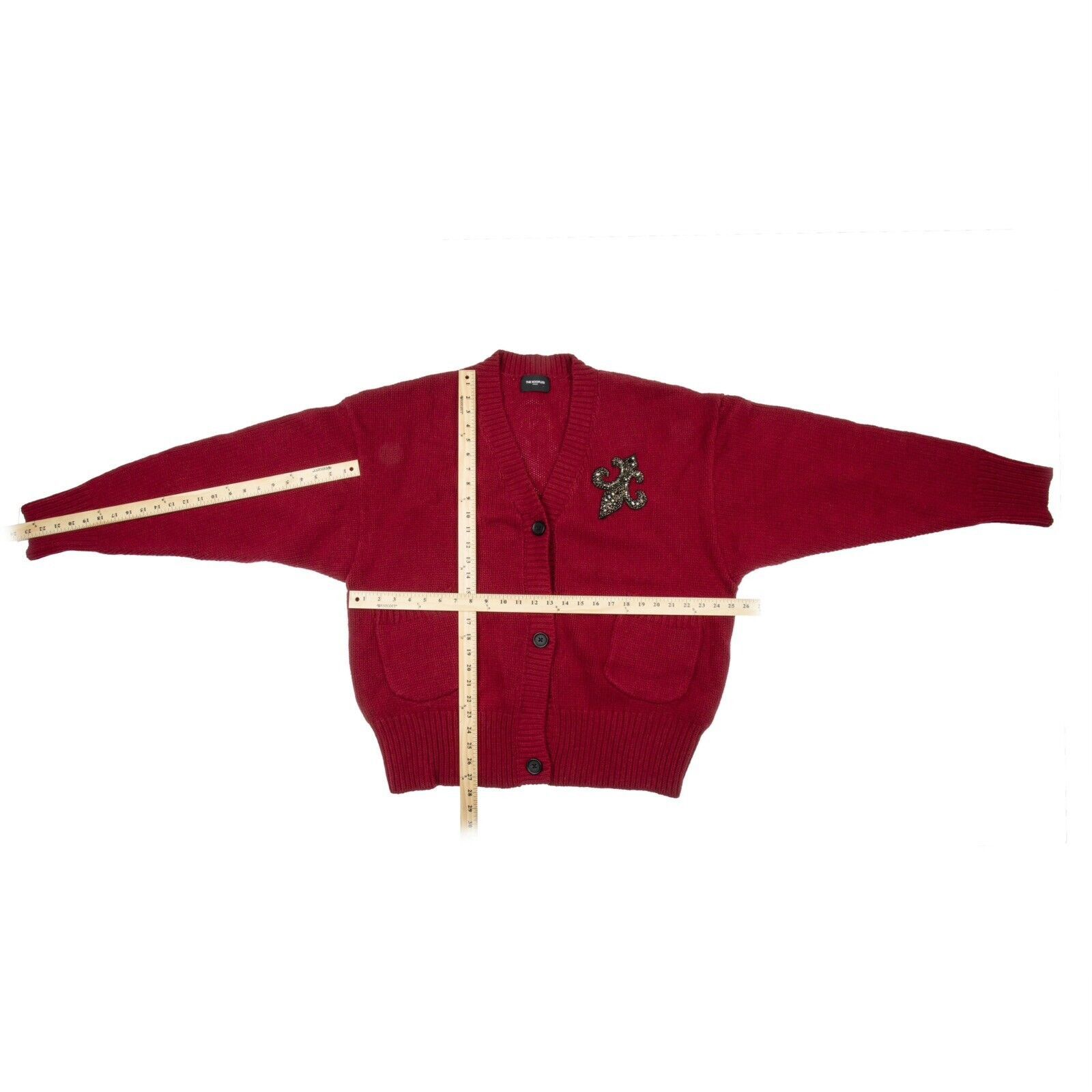 The Kooples The Kooples Embellished Merino Wool Fleur-de-lis Cardigan Size M / US 6-8 / IT 42-44 - 2 Thumbnail