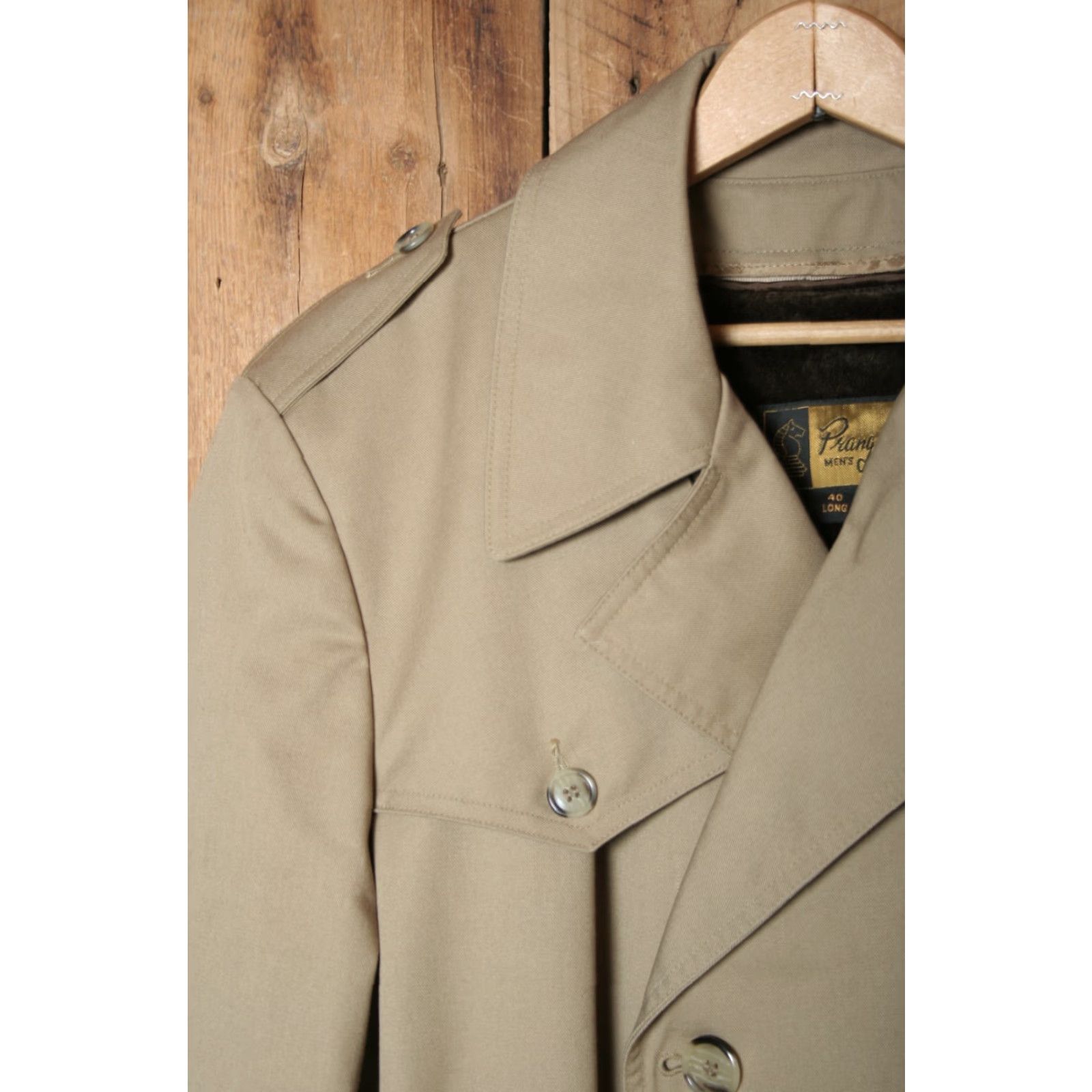Vintage VINTAGE Prange's Beige Belted Trench Coat Overcoat Mens Sz. 40L Long Double Breasted Fur Liner Size US XXS / EU 40 - 2 Thumbnail