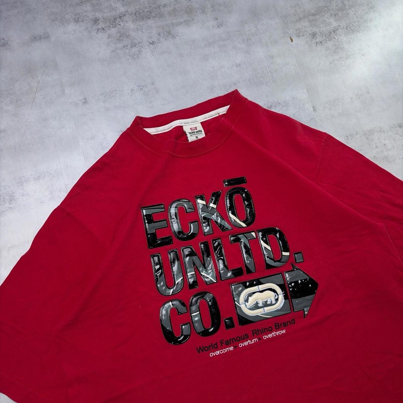 Ecko Unltd. Y2K Red Ecko Unltd Grunge Skater T-Shirt Size US XL / EU 56 / 4 - 4 Thumbnail