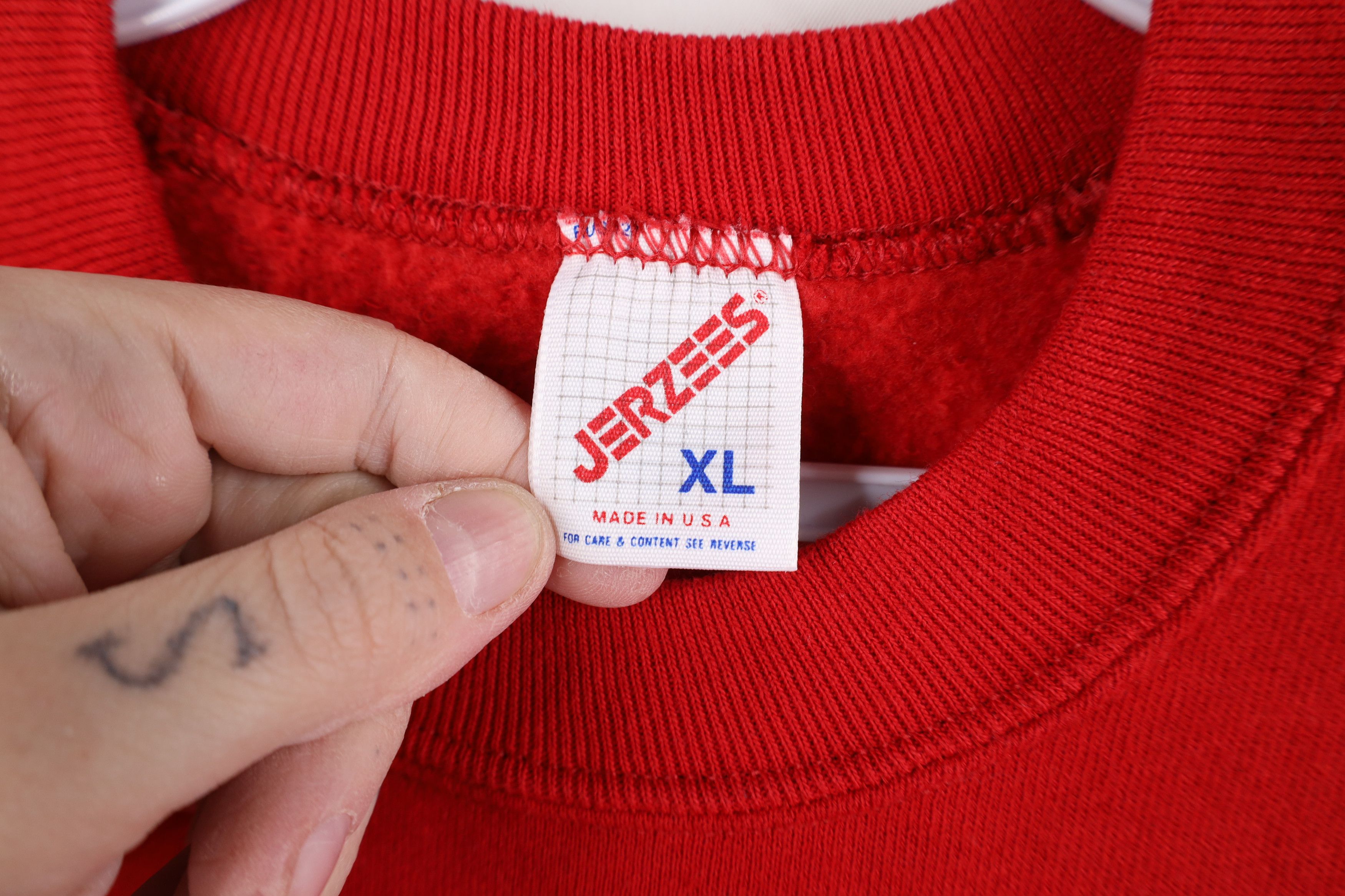 Vintage Vintage 80s 90s Streetwear Blank Crewneck Sweatshirt Red USA Size US XL / EU 56 / 4 - 4 Thumbnail