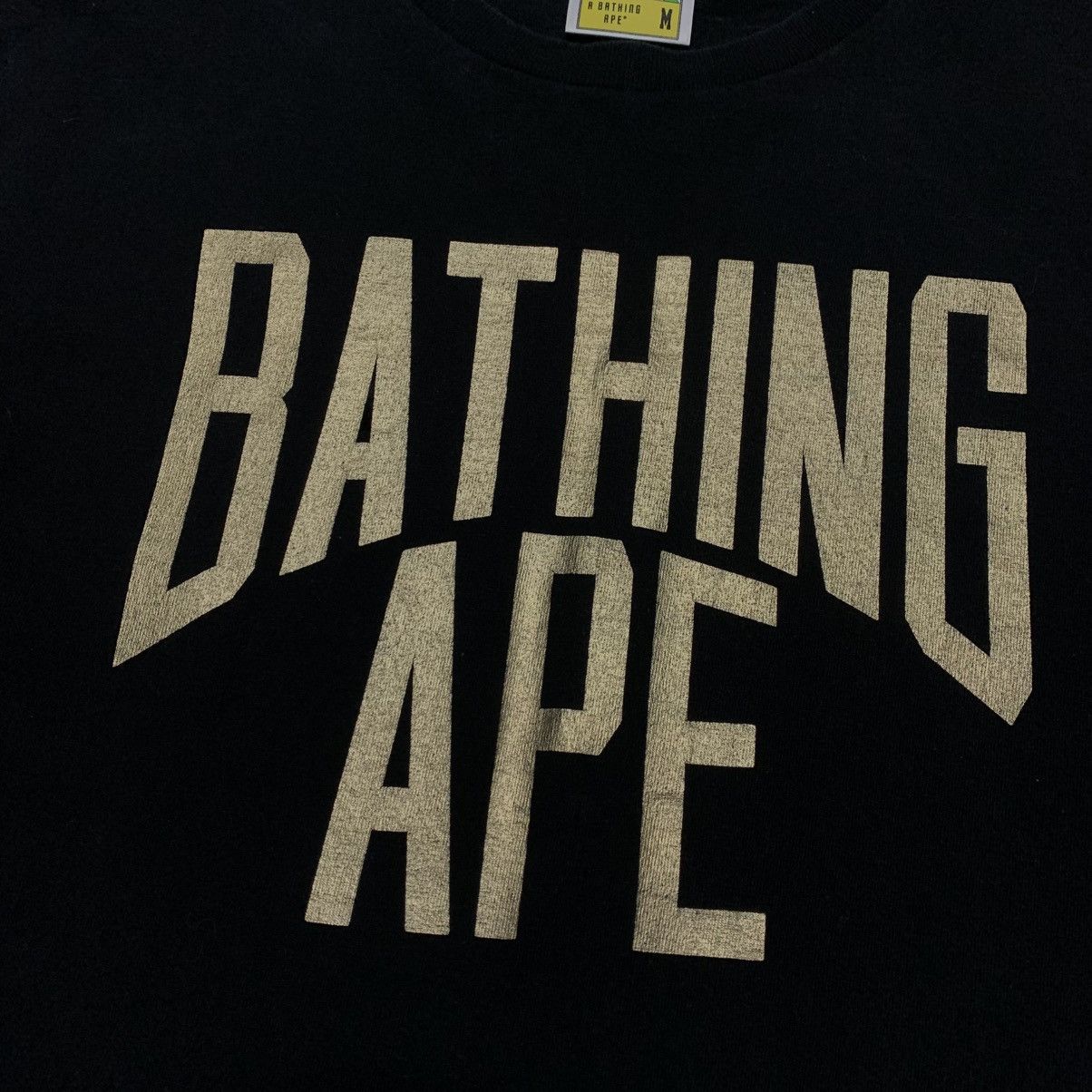 Bape Bape Medium Gold Bathing Ape Black Tee A Bathing Ape Size US M / EU 48-50 / 2 - 4 Thumbnail