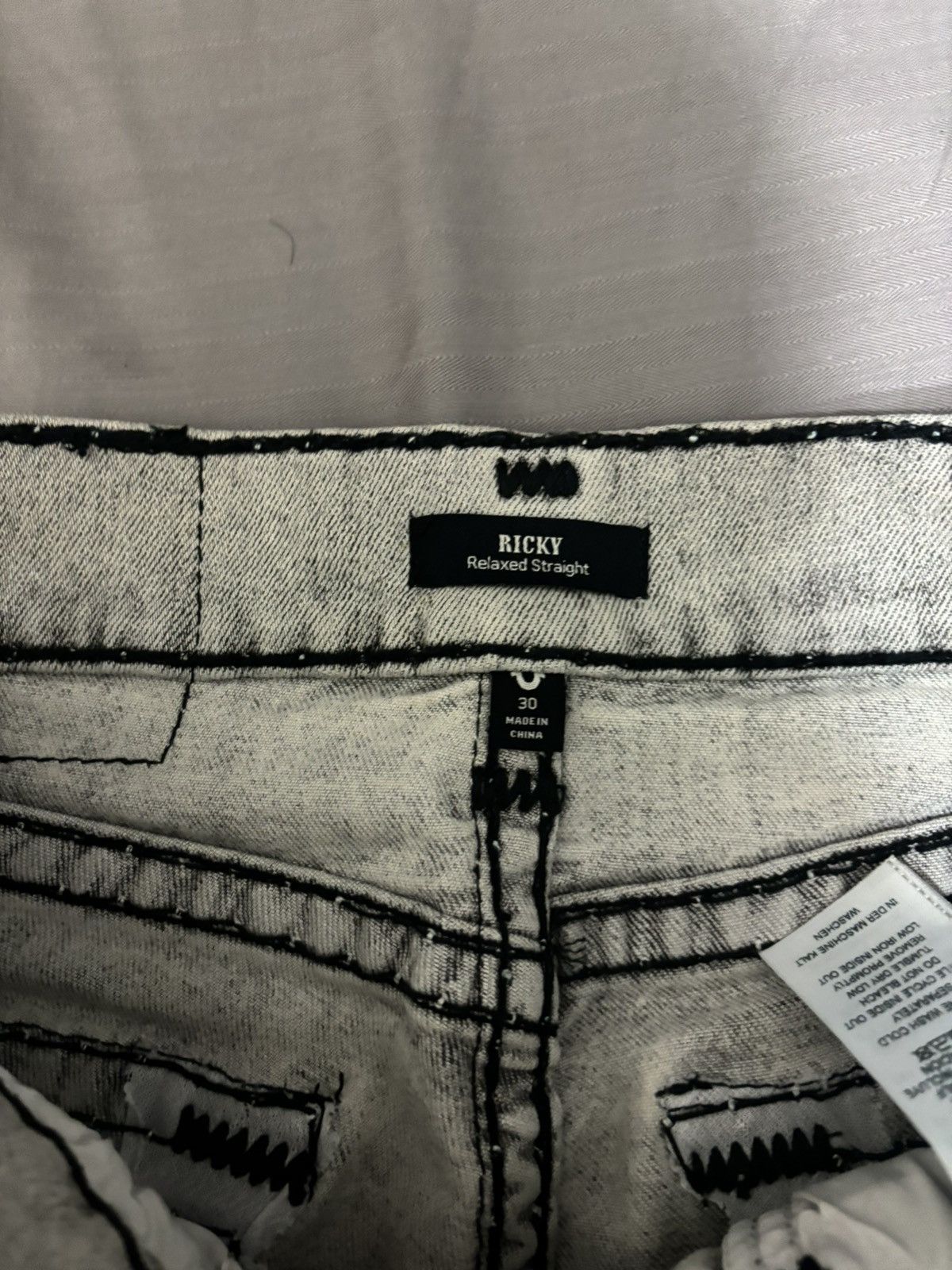 True Religion True Religion Teal Stitch Grey Denim Size US 30 / EU 46 - 3 Thumbnail