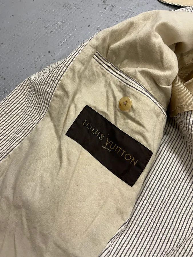 Louis Vuitton 2000s Louis Vuitton Striped Classy Beige Hybrid Leather Jacket Size US M / EU 48-50 / 2 - 11 Thumbnail