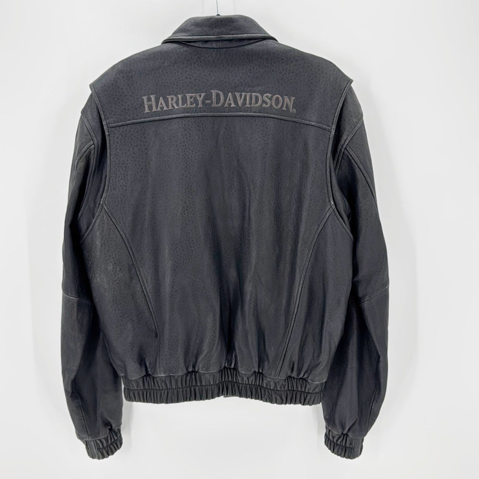 Harley Davidson Harley Davidson Embroidered Leather Fleece moto jacket sz M Size US M / EU 48-50 / 2 - 2 Thumbnail