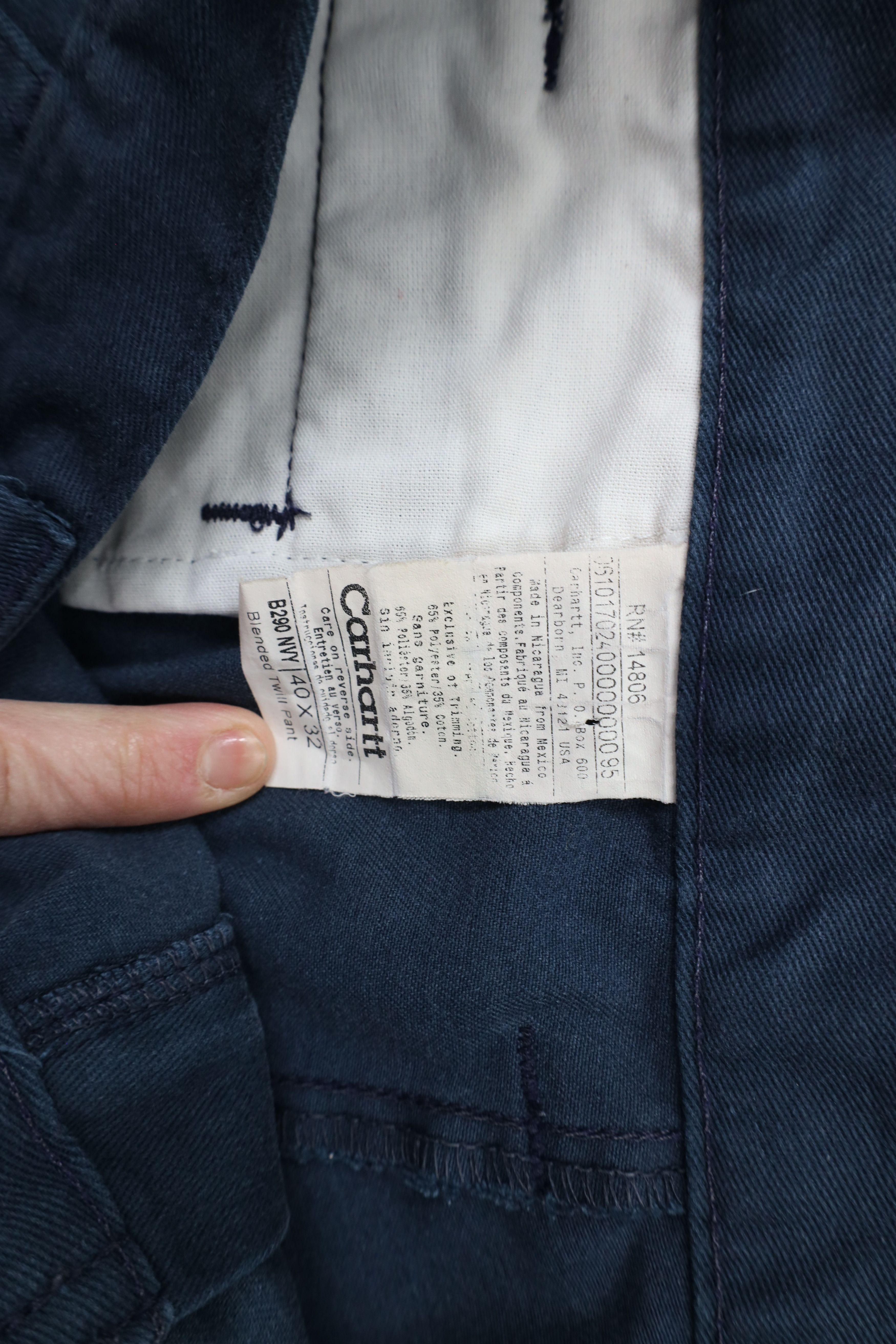 Carhartt × Vintage Vintage Y2K Carhartt Spell Blend Twill Wide Leg Pants Blue Size US 42 / EU 58 - 9 Thumbnail