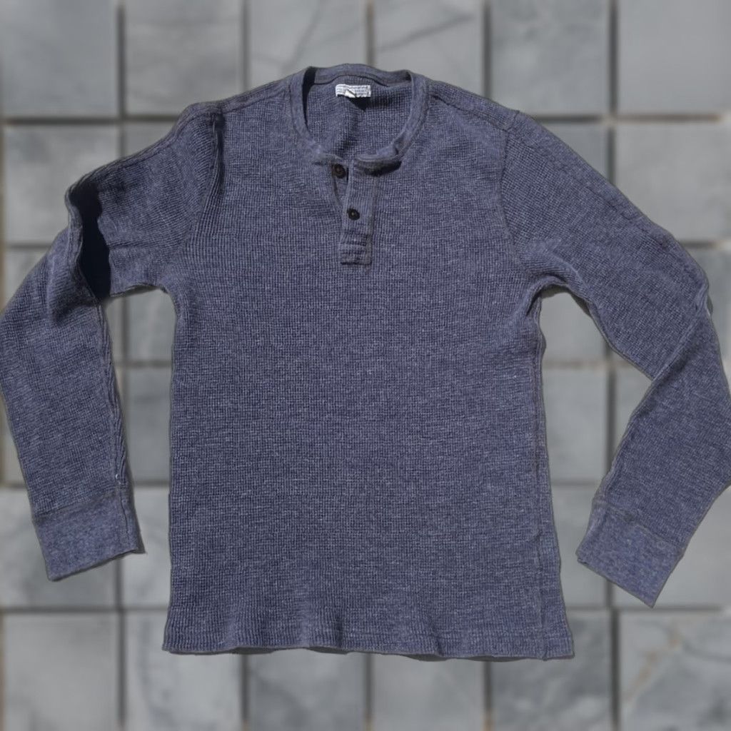 Wallace & Barnes Men's Wallace and Barnes Shirt Blue Henley M Waffle Knit Preppy Classic J Crew T-Shirt Size US M / EU 48-50 / 2 - 1 Thumbnail