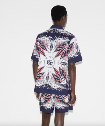 Gucci o1loc1c1225 787257 Double G Bandana Print Cotton Shirt Size US L / EU 52-54 / 3 - 3 Thumbnail
